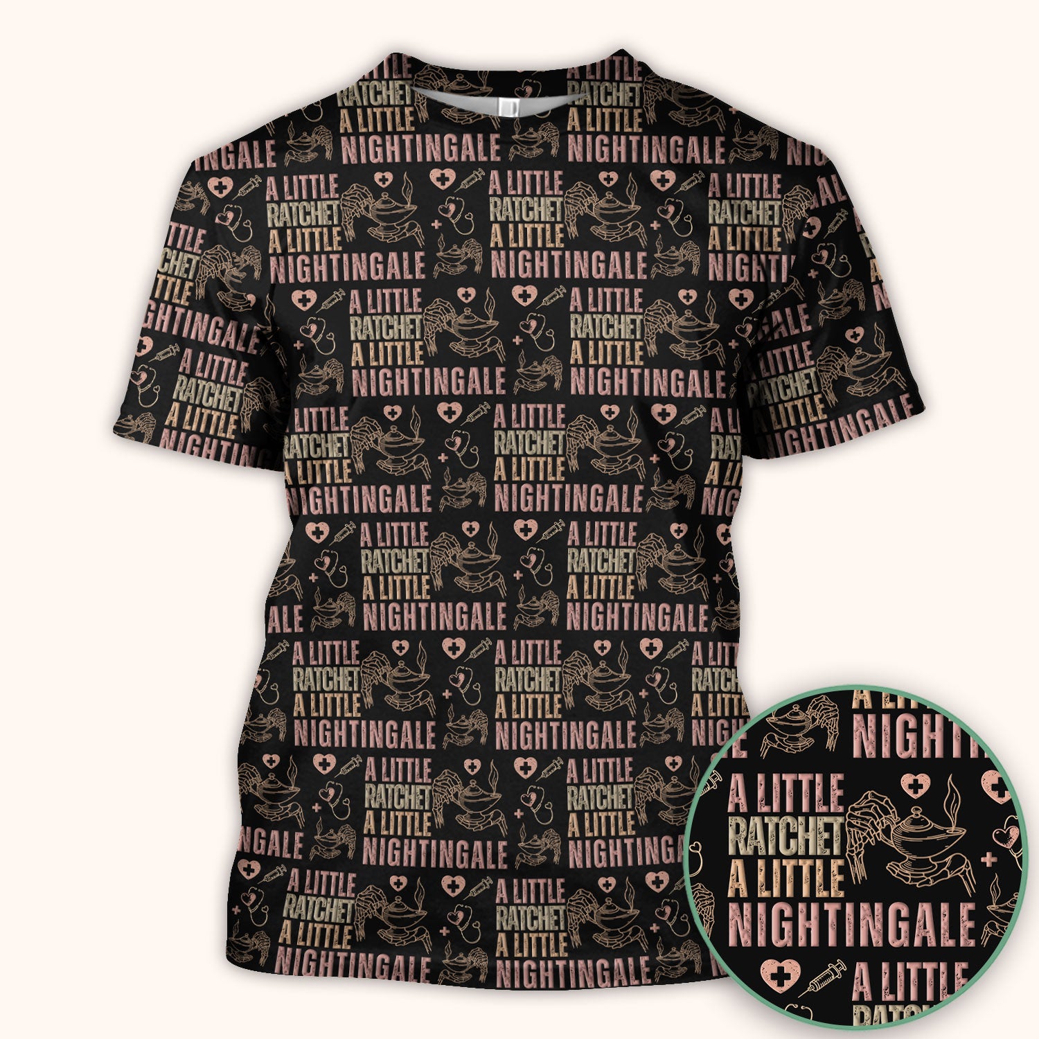 A Little Ratchet A Little Nightingale Nurse Scrub Top, Breathable Fabrics Nursing Uniform