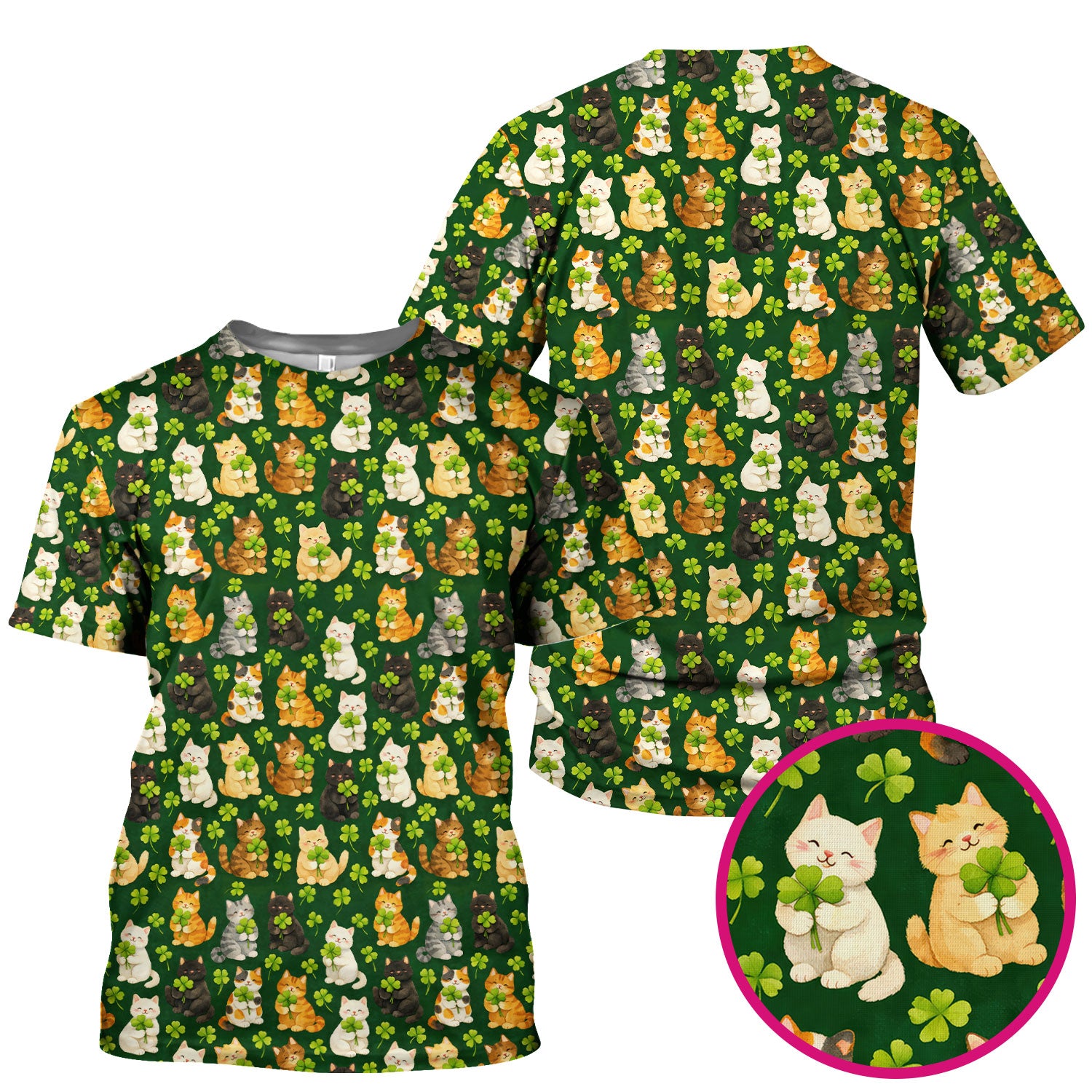 Funny St. Patrick’s Black Cat Nurse Scrub Top, Comfortable Uniform Scrubs For Nursing