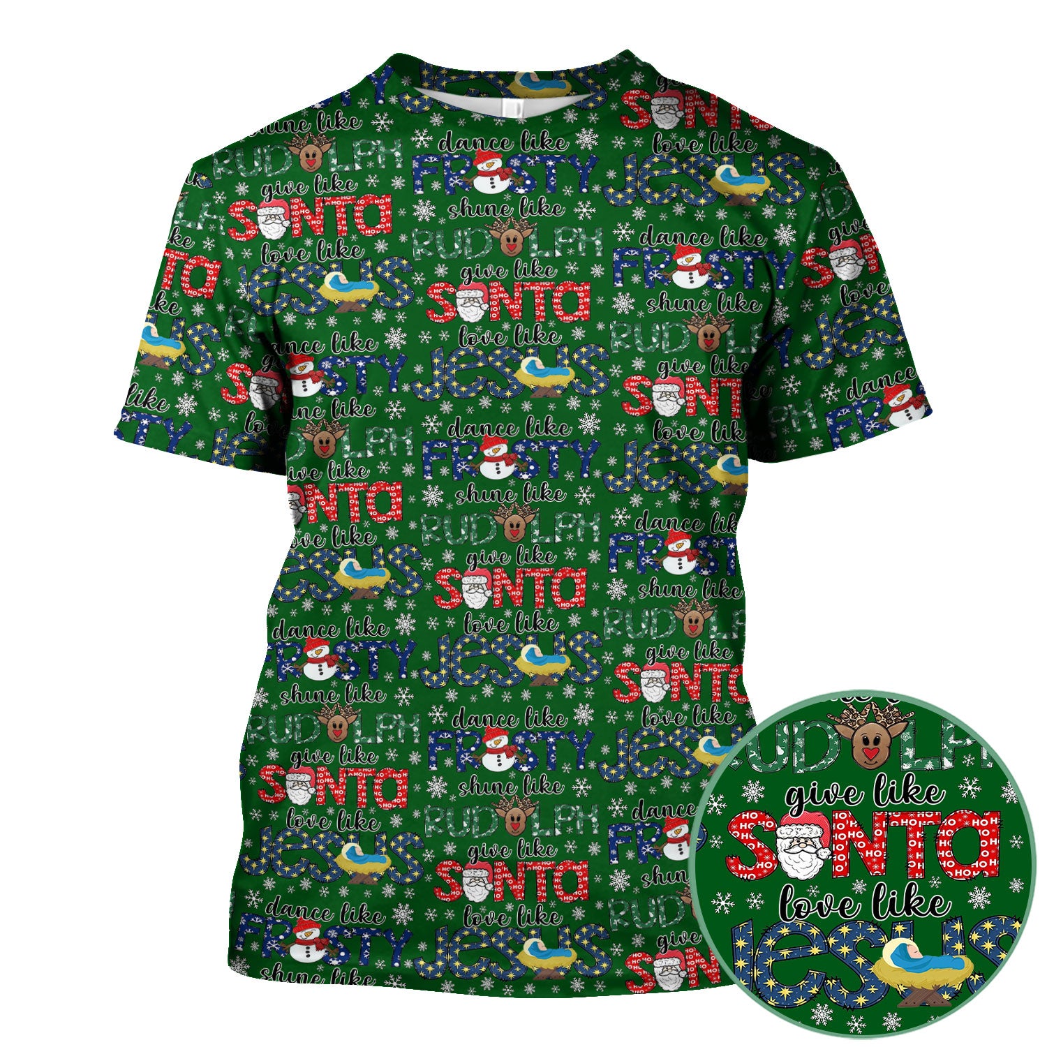 Xmas Rudolph Comfortable Scrubs for Nurses - God Santa Shirt - Breathable Fabrics Nursing Uniform Gift for RN CNA LPN
