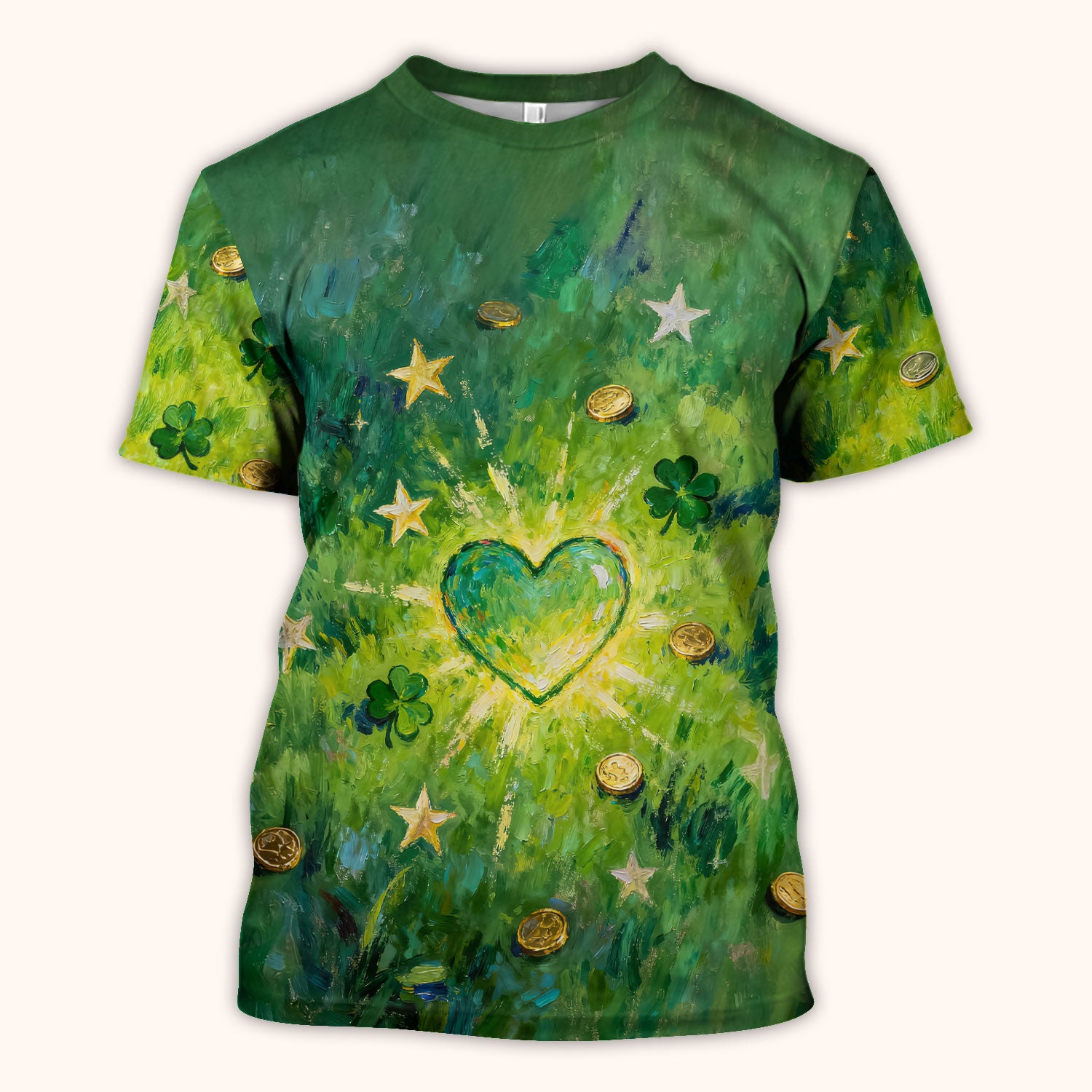 St. Patrick Lucky Shamrock Heart Scrub Top, Comfortable Scrubs for Nurses