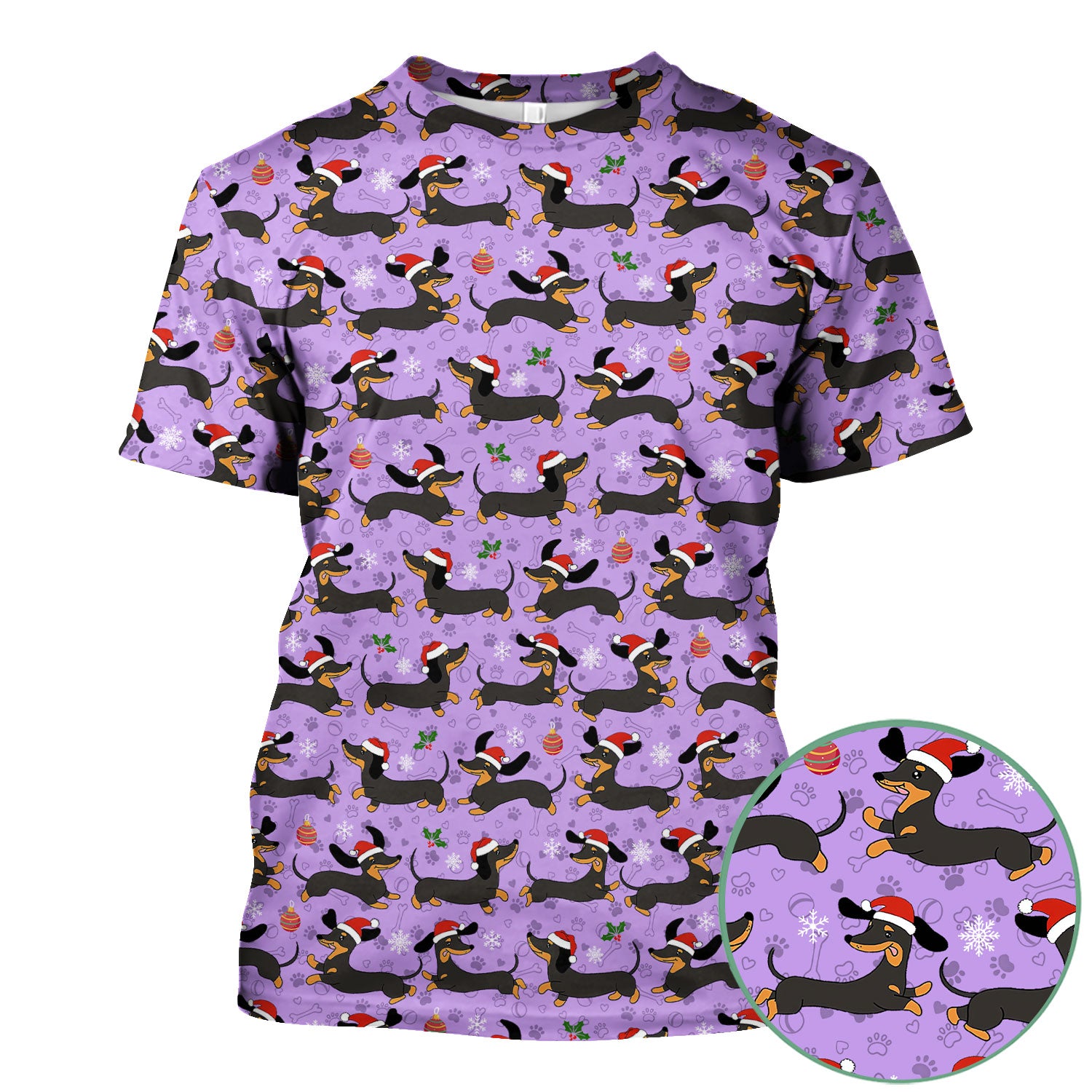 Holiday Dachshund Scrub Top - Cute Wiener Dog Santa Hat Nurse Shirt - Funny Christmas Medical Uniform RN LPN CNA Gift for Women