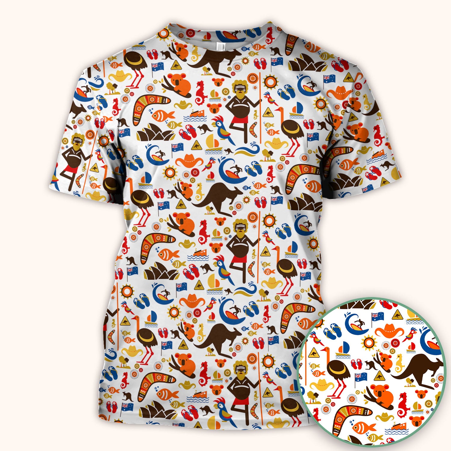 Indigenous Inspired Icon Scrub Top, Australia Culture Pattern Nurse Shirt, Comfortable Scrubs For Nursing