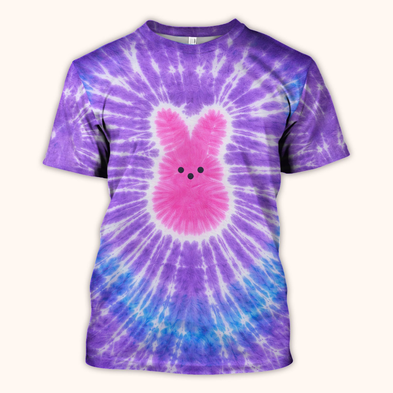 Easter Peep Tie Dye Scrub Top, Easter Bunny Nurse Shirt For Women, Breathable Fabrics Nursing Uniform