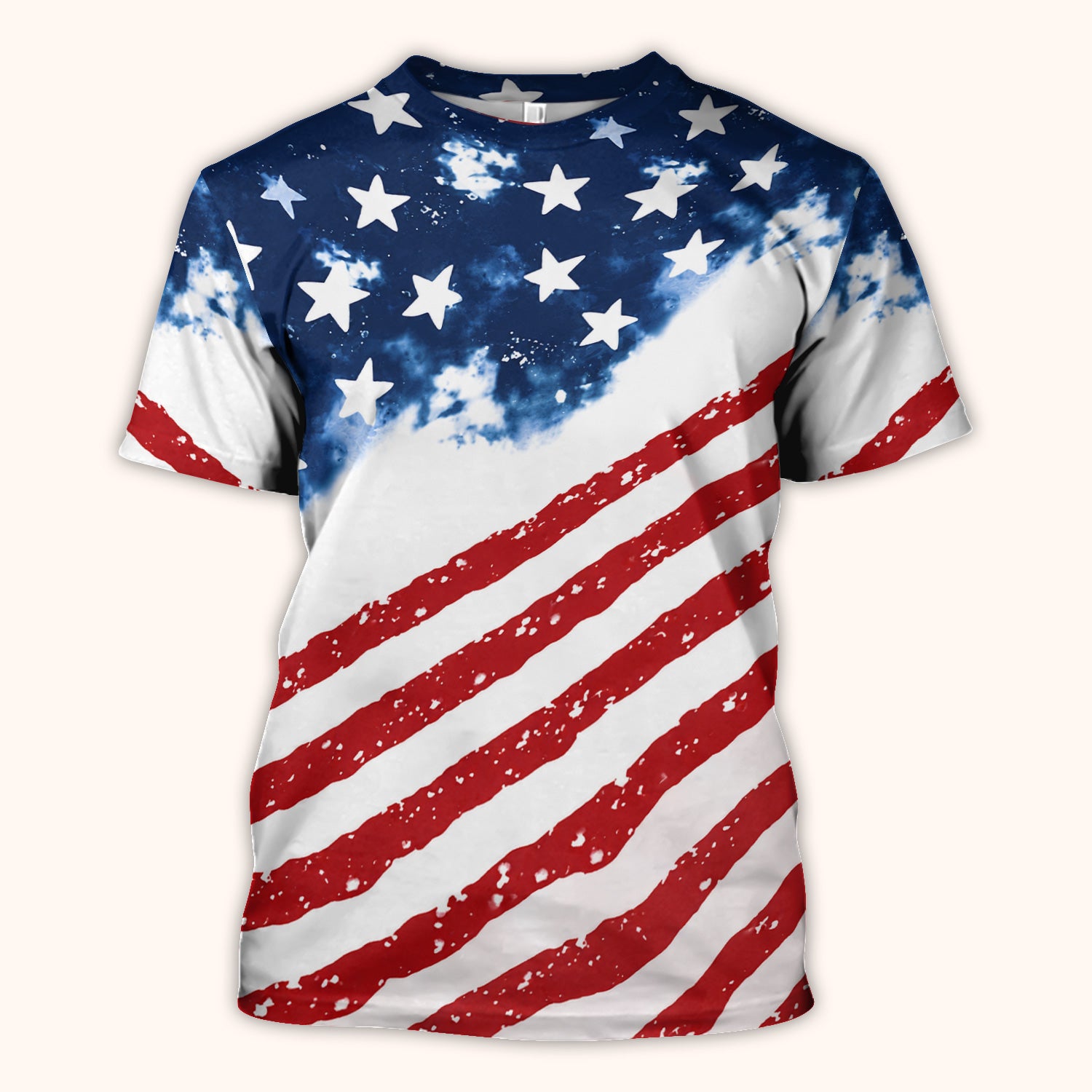 USA Stars And Stripes Pattern Scrub Top, Comfortable Scrubs for Nurses