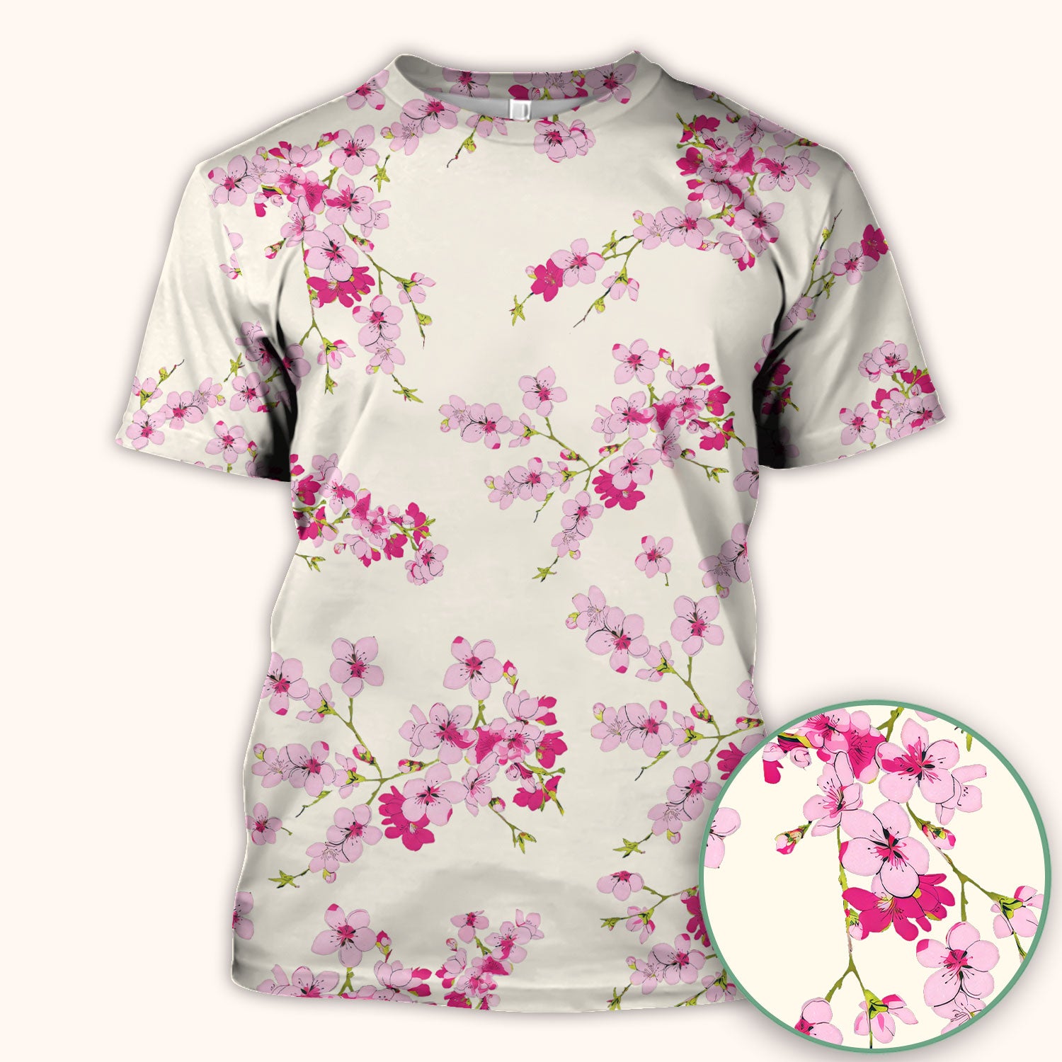 Elegant Cherry Blossom Floral Pattern Srubs, Comfortable Scrubs for Nurses