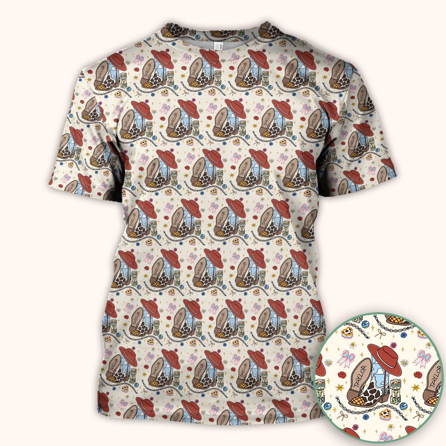 Western Cowgirl Country Medical Pattern Scrub Top, Comfortable Scrubs for Nurses