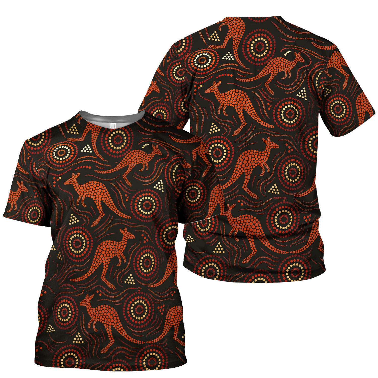 Australian Indigenous Medical Pattern Shirt, Aboriginal Dot Art Kangaroo Nurse Scrub Top,  Breathable Fabrics Nursing Uniform