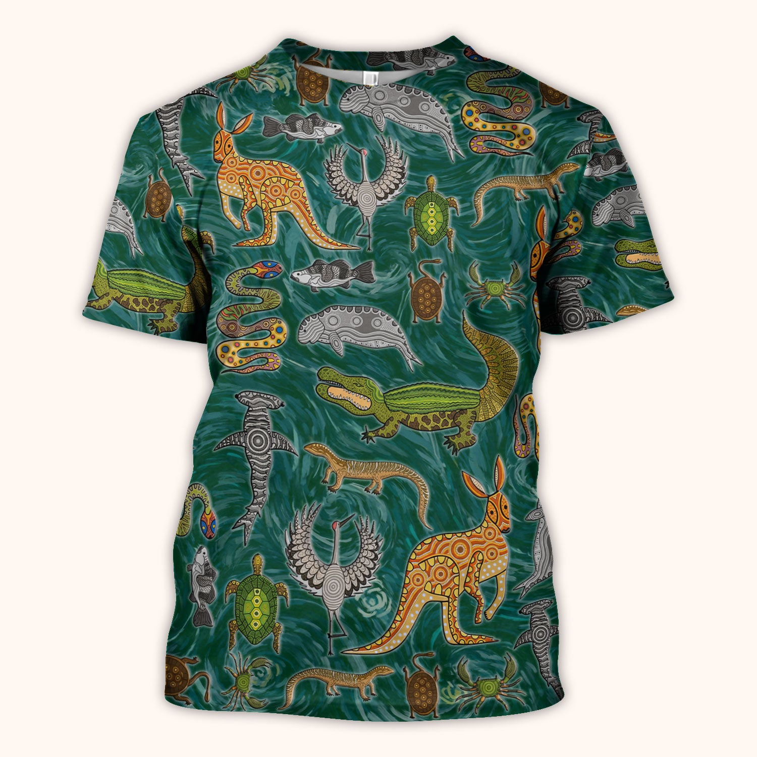 Crocodile Turtle Snake Animal Pattern Scrub Top, Comfortable Scrubs for Nurses