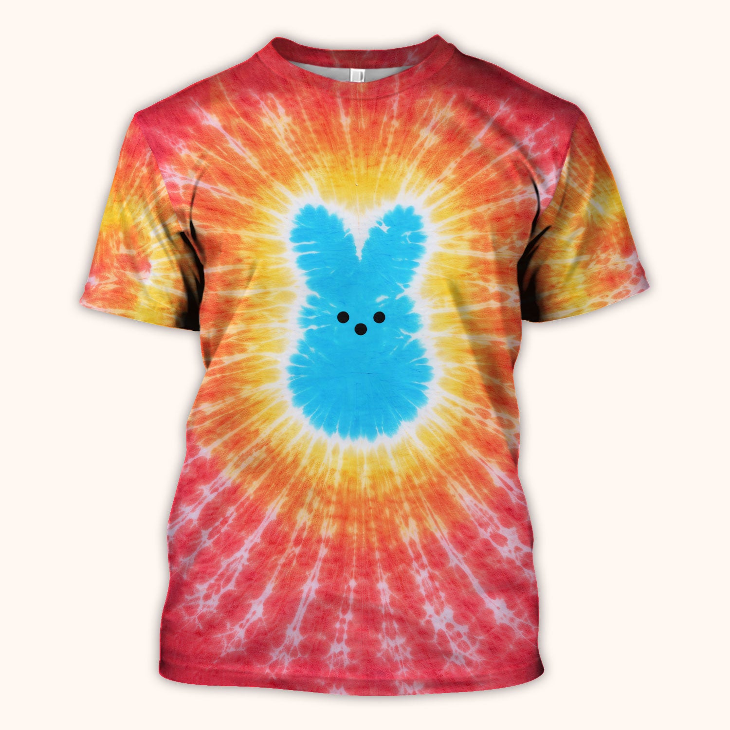 Easter Peep Tie Dye Scrub Top, Easter Bunny Nurse Shirt For Women, Breathable Fabrics Nursing Uniform