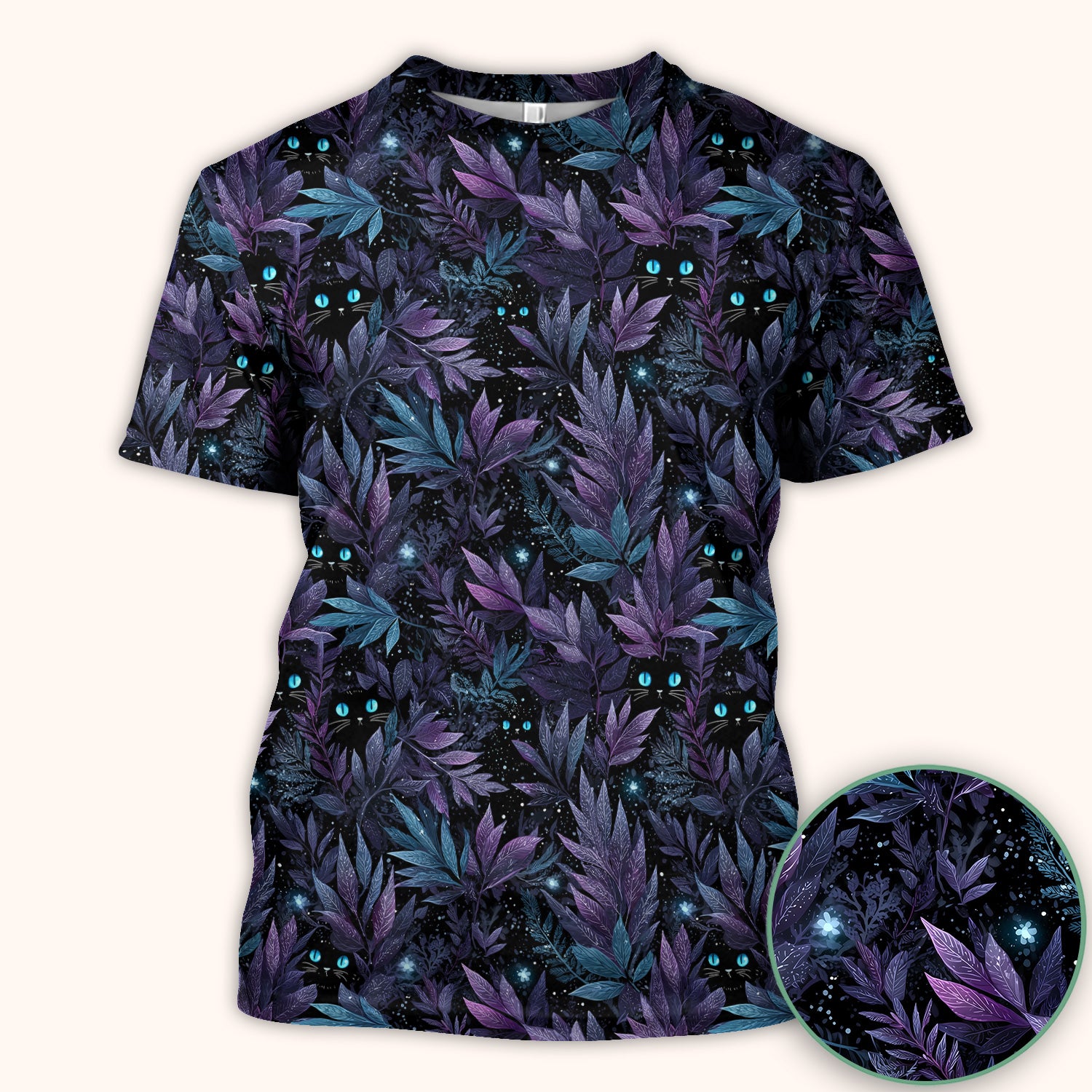 Mystic Black Cat Veterinary Pattern Scrub Top, Comfortable Scrubs for Nurses