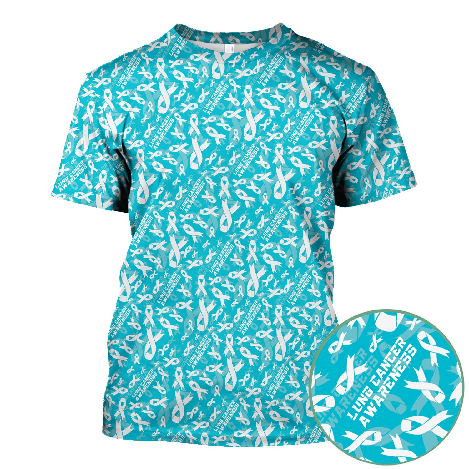 Lung Cancer Awareness Scrub Top - White Ribbon Support Nurse Shirt - Inspirational Gift for Survivors Fighters Caregivers & Families