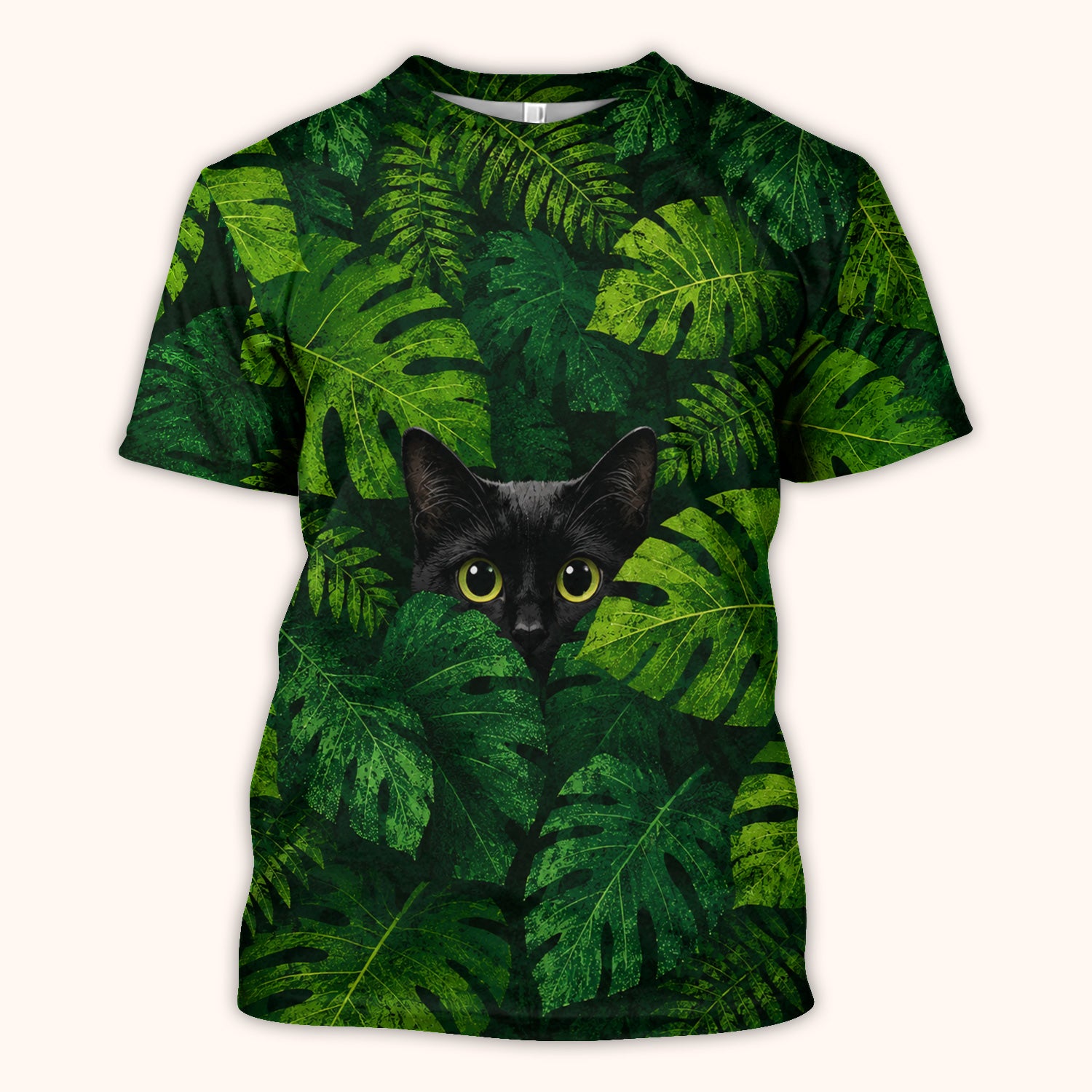 Cute Hidden Black Cat Pattern Scrub Top, Comfortable Scrubs for Nurses