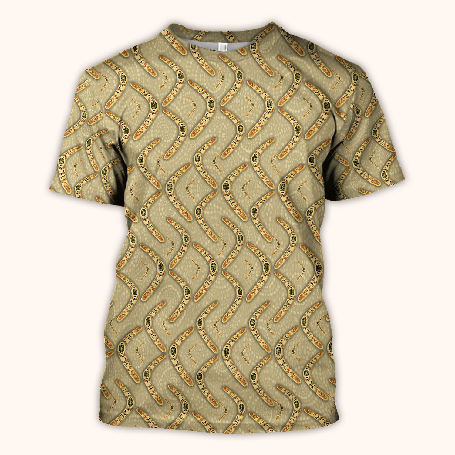 Aboriginal Boomerang Pattern Nurse Scrub Top, Breathable Fabrics Nursing Uniform