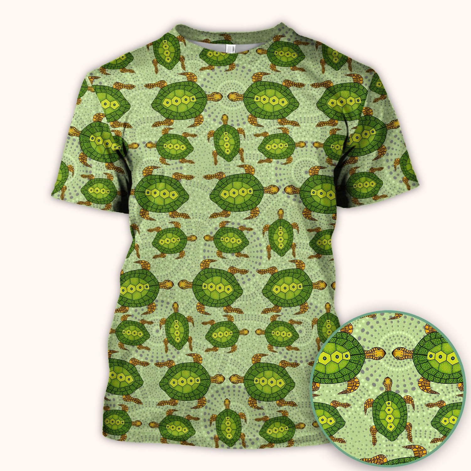 Australian Turtle Dot Art Inspired Nursing Scrub Top - Women V-Neck Shirt