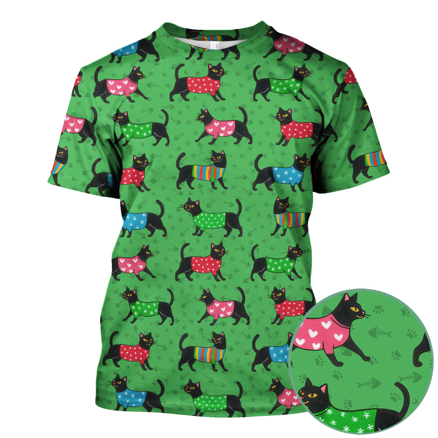 Cute Cat Scrub Top - Black Kitty Print Nurse Shirt - Fun Animal Medical Scrubs Gift for Women CNA RN Doctor