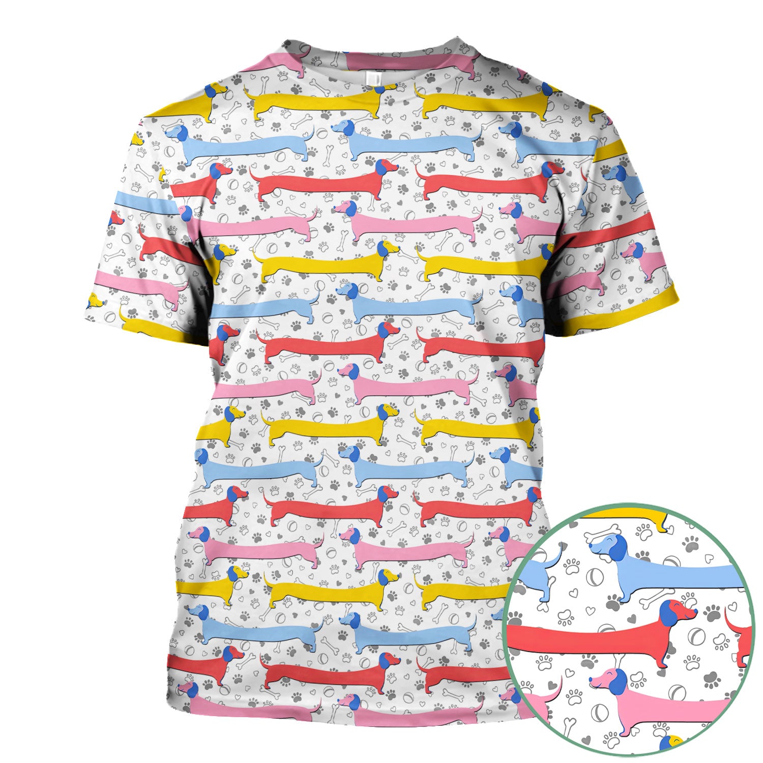 Funny Wiener Dog Scrub Shirt for Women - Dachshund Nurse Top - Cute Sausage Dog Medical Shirt