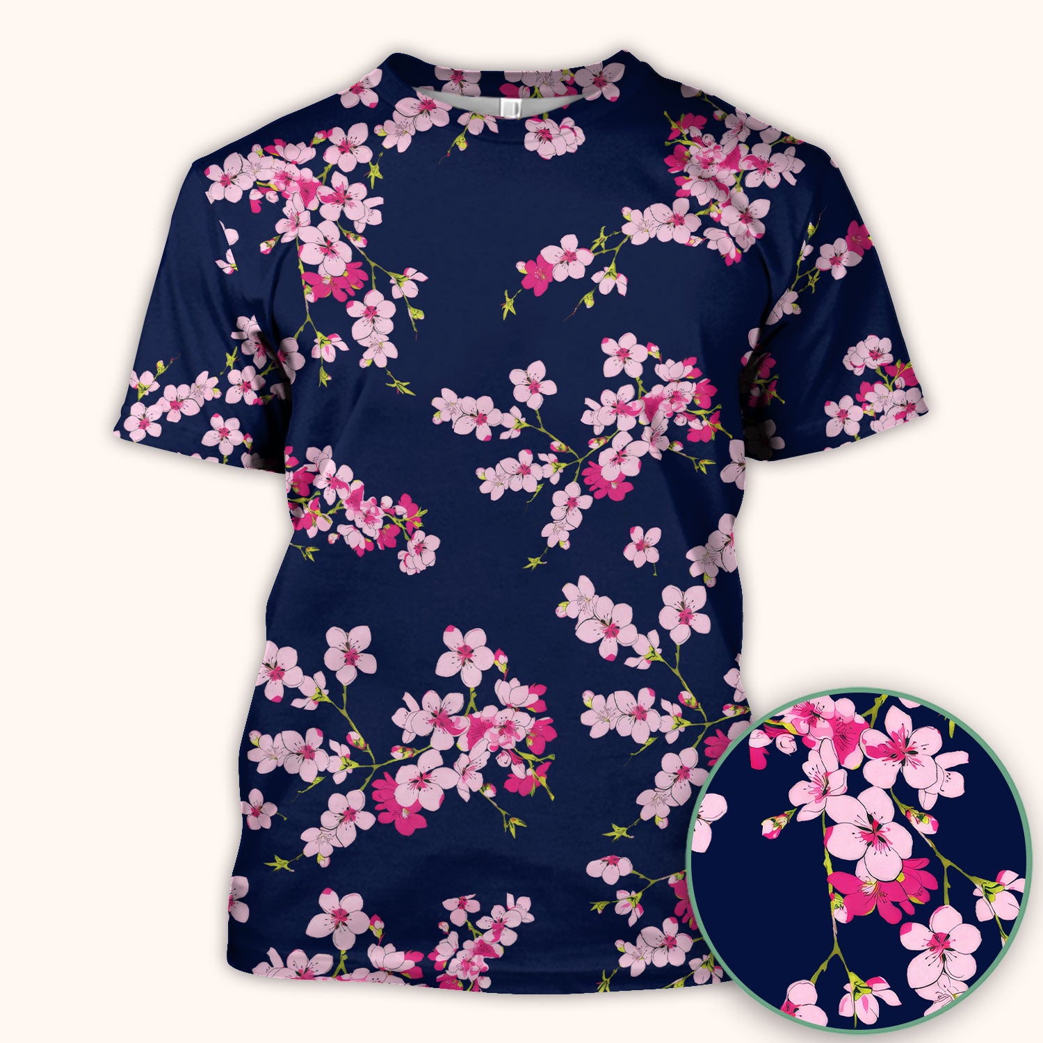 Elegant Cherry Blossom Floral Pattern Srubs, Comfortable Scrubs for Nurses