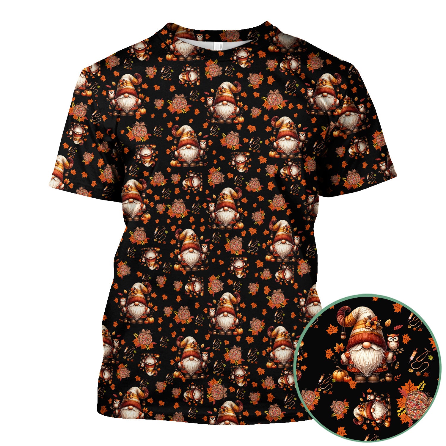 Autumn Leaves Pumpkin Scrubs for Women - Comfortable Scrubs for Nurses - Breathable Fabrics Nursing Uniform