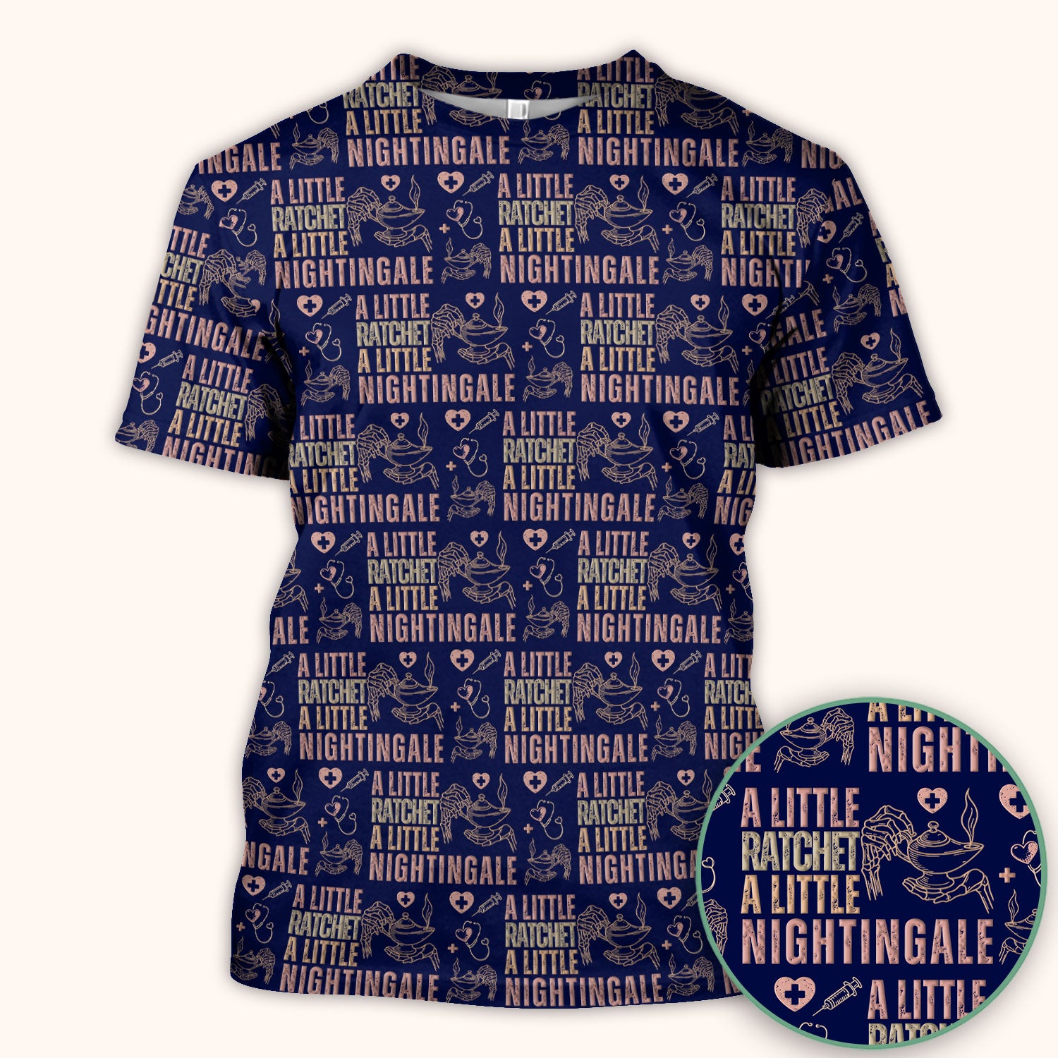 A Little Ratchet A Little Nightingale Nurse Scrub Top, Breathable Fabrics Nursing Uniform