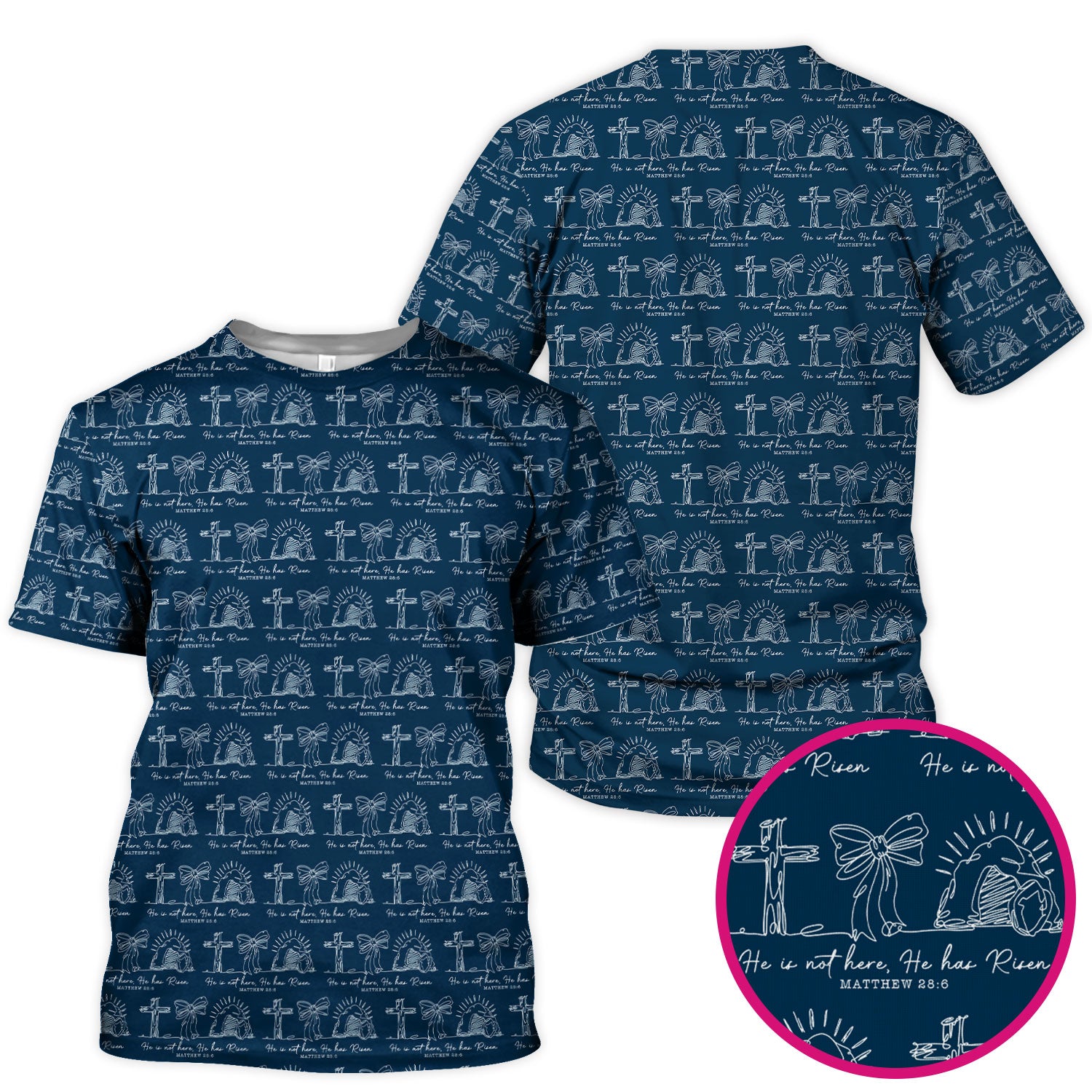 Christian Cross He Is Risen Pattern Scrubs Top, Comfortable Scrubs for Nurses