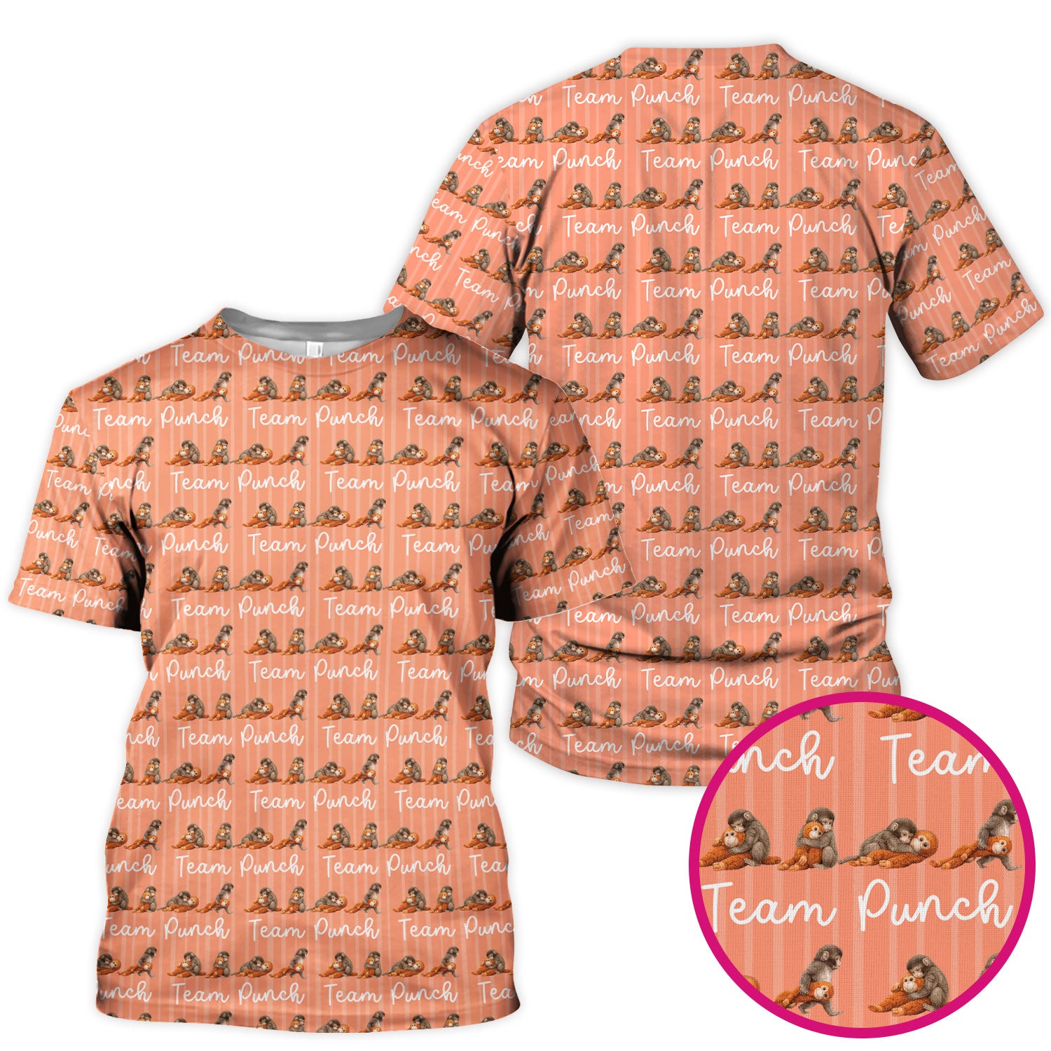 Funny Monkey Team Punch Scrub Top, Breathable Fabrics Nursing Uniform