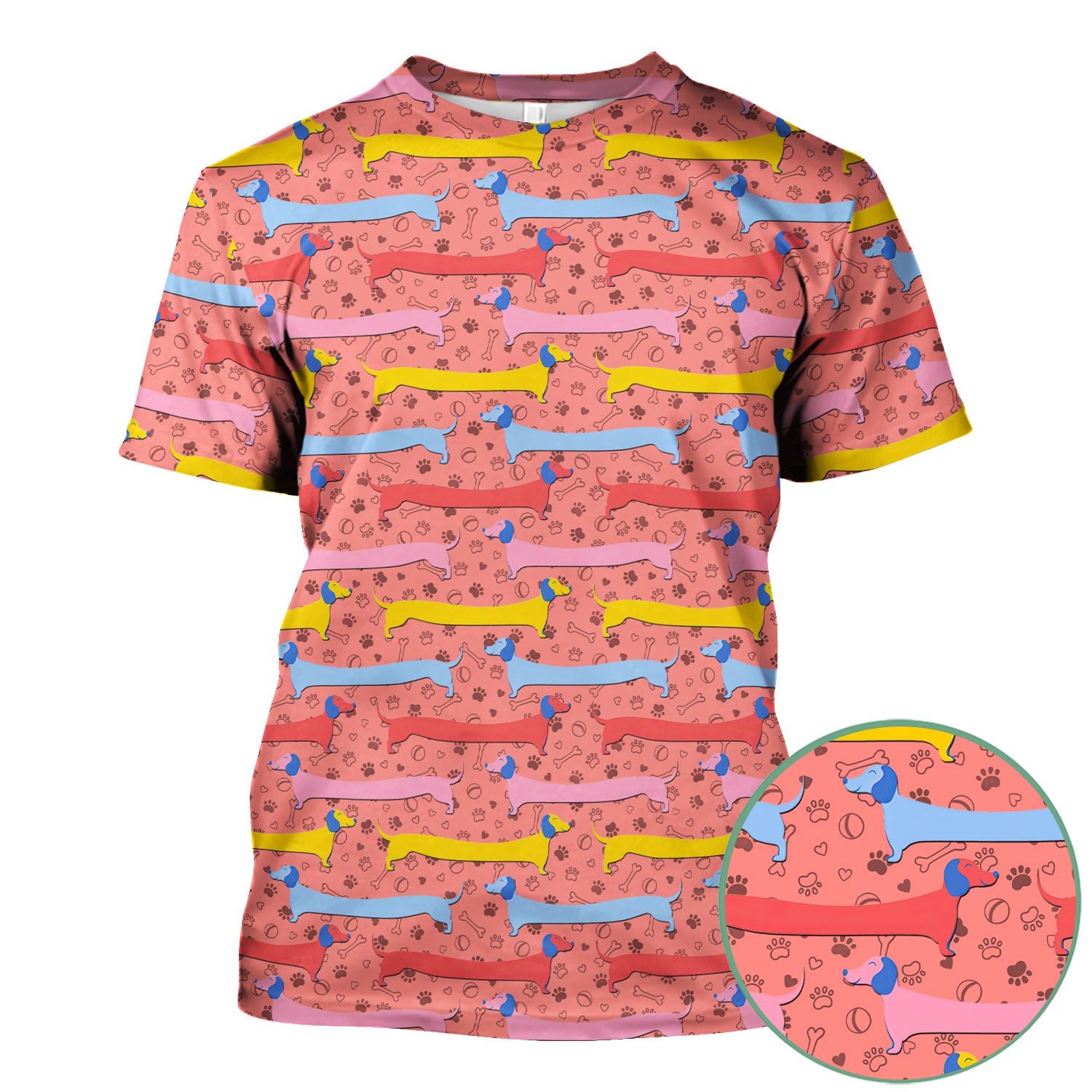 Funny Wiener Dog Scrub Shirt for Women - Dachshund Nurse Top - Cute Sausage Dog Medical Shirt