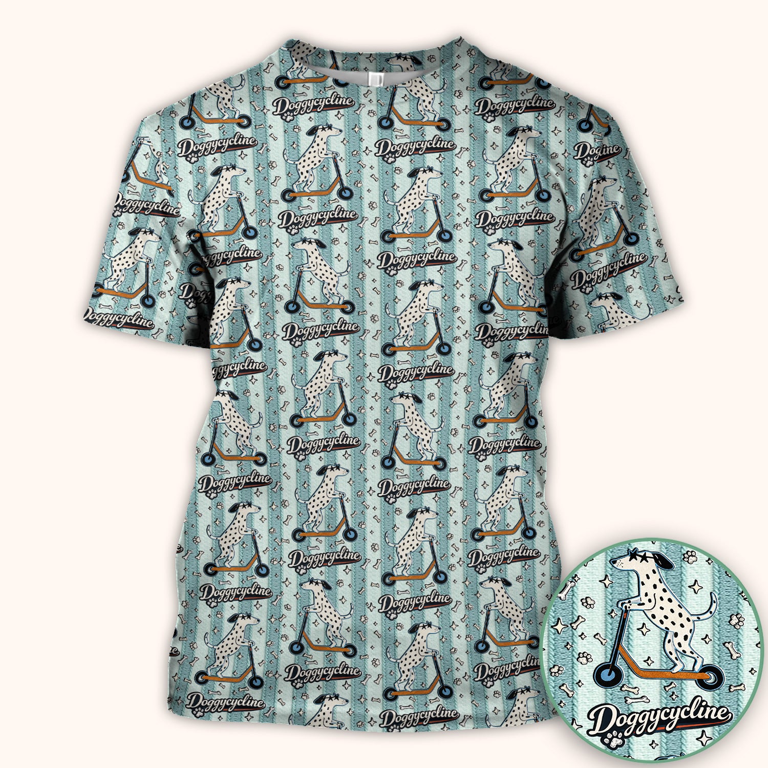 Veterinary Dalmatian Dog Pattern Scrub Top, Comfortable Scrubs for Nurses