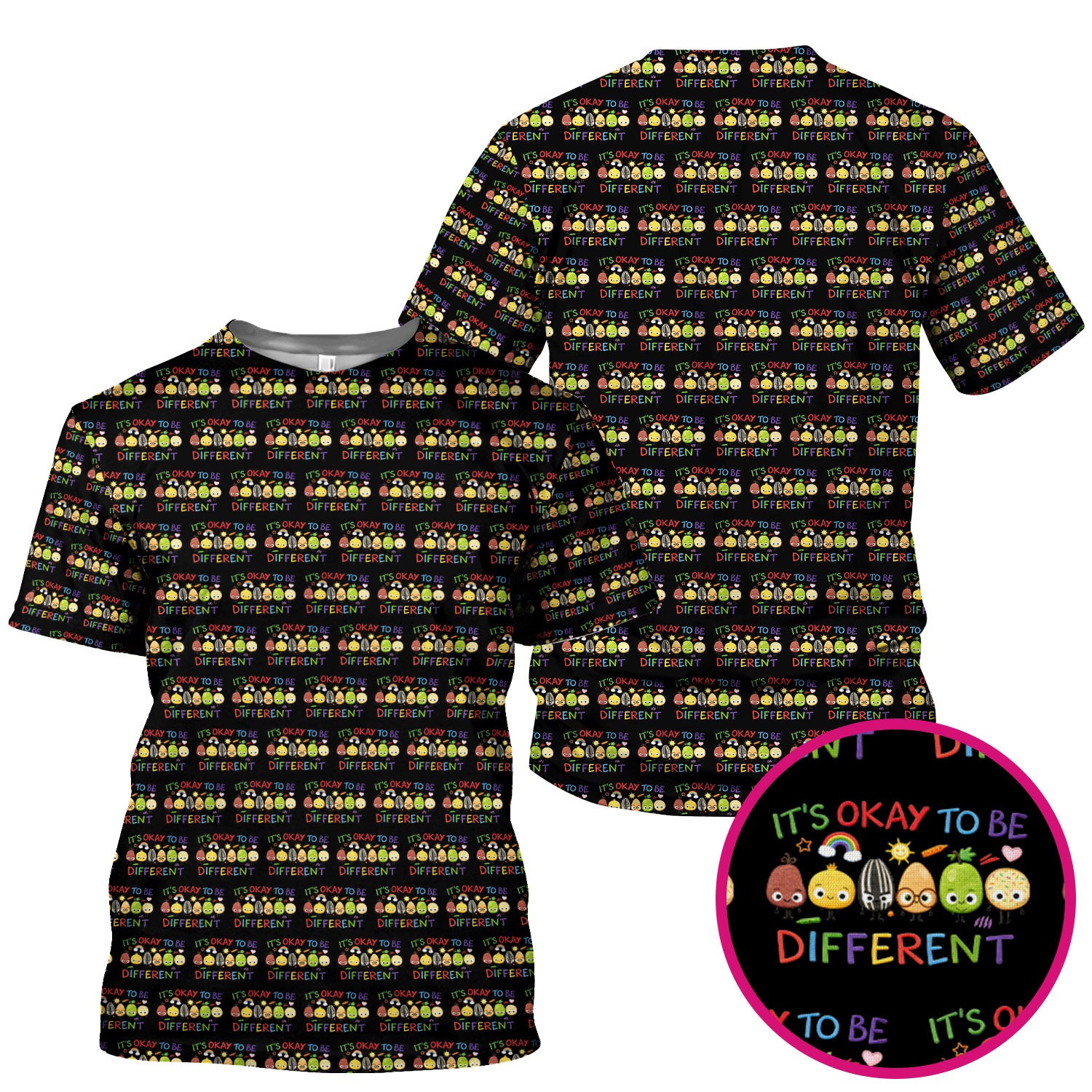 Autism Awareness Nurse Scrub Top, It’s Okay To Be Different Pattern Nurses Shirt, Comfortable Uniform Scrubs For Nursing