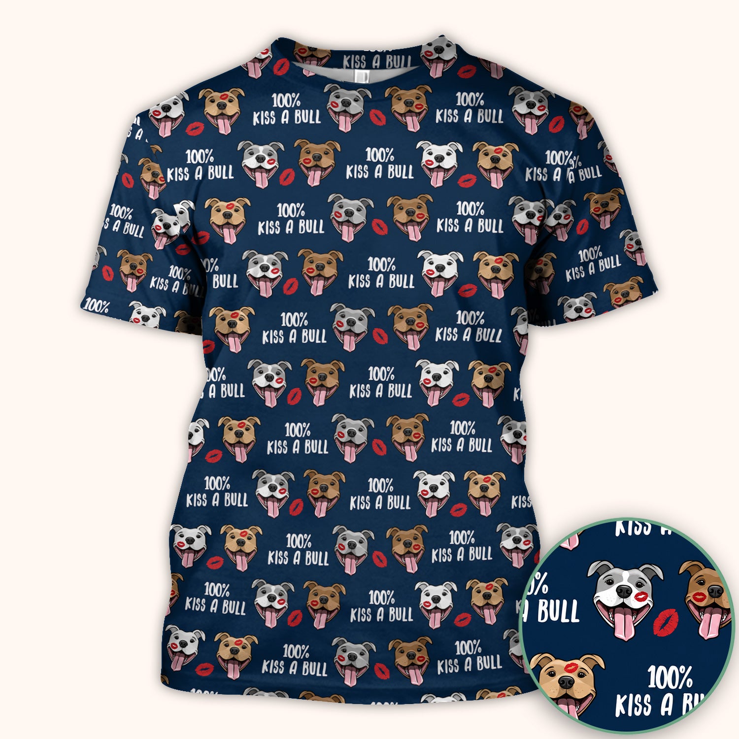 Kiss A Bull Pitbull Print Scrub Top, Comfortable Scrubs for Nurses