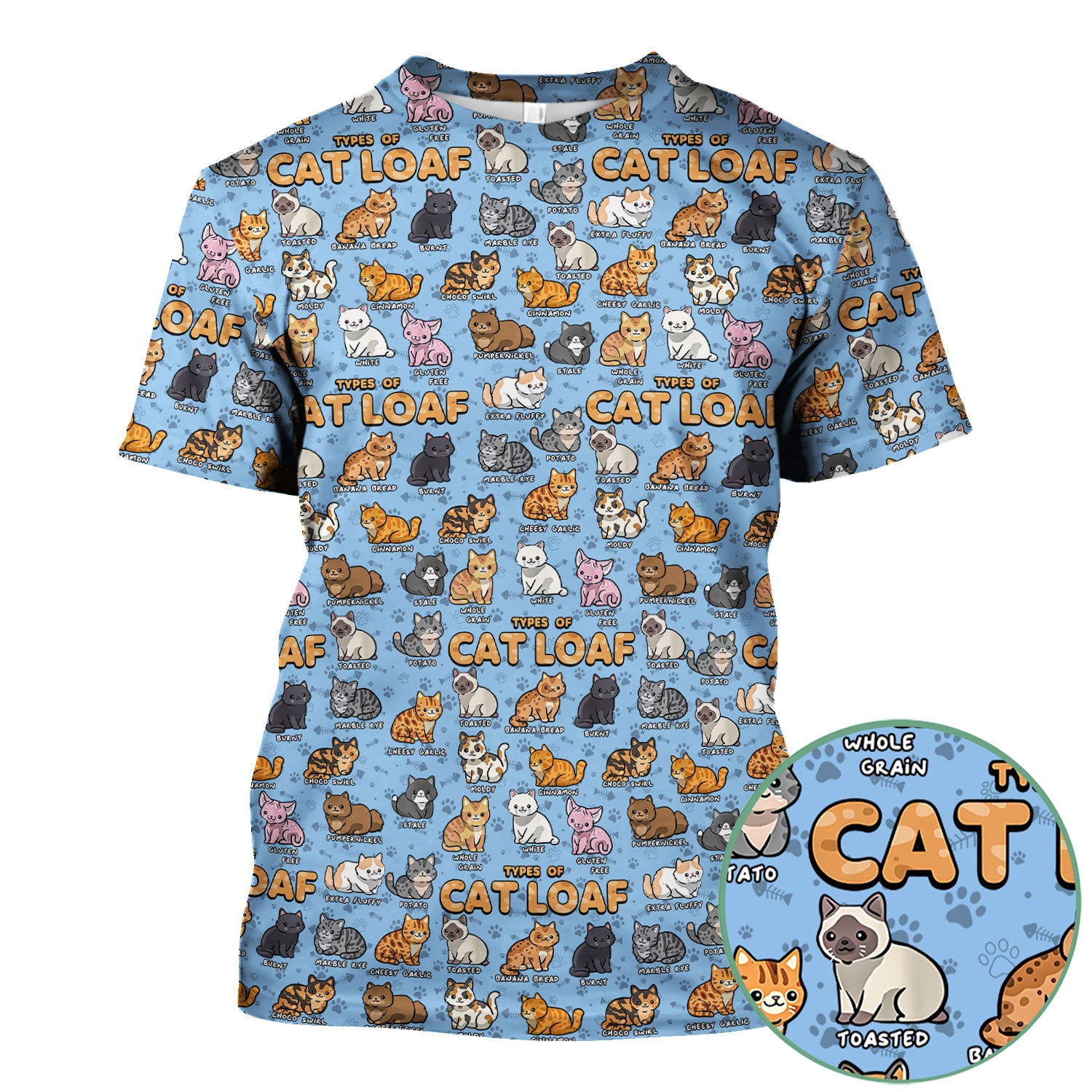 Funny Cat Loaf Scrub Top for Women - Cute Types of Cat Loaf Tee - Cat Lover Nurse Shirt Medical Uniform RN LPN CNA Gift