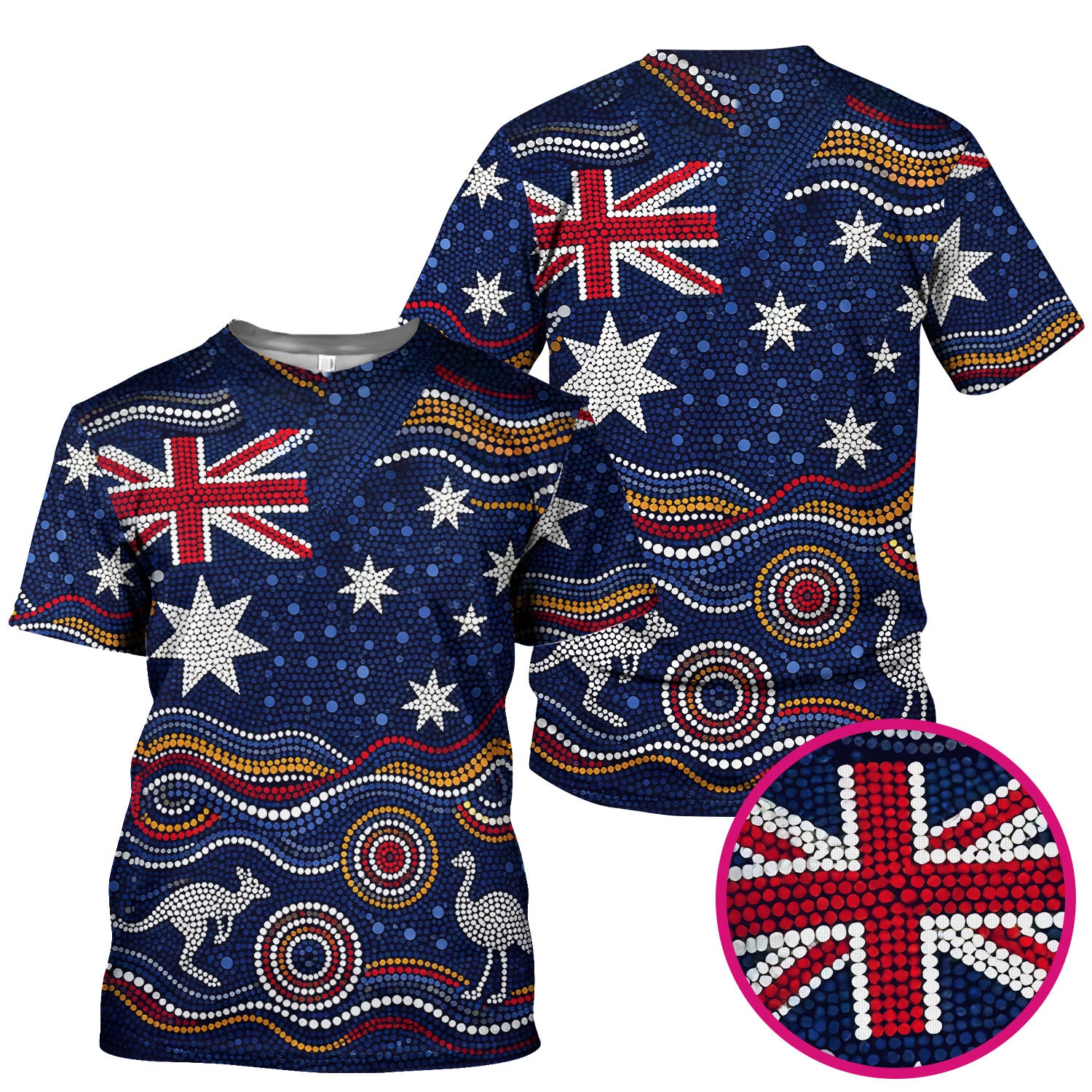 Australian Aboriginal Art Pattern Nurse Scrub Top, Kangaroo Dot Nurses Shirt For Women, Breathable Fabrics Nursing Uniform
