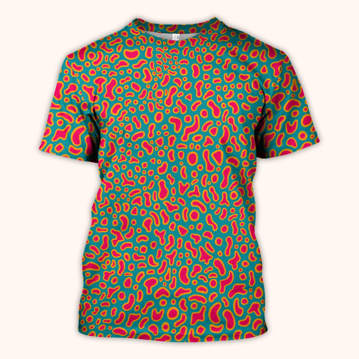 Colorful Abstract Leopard Pattern Scrub Top, Breathable Medical Uniform Top