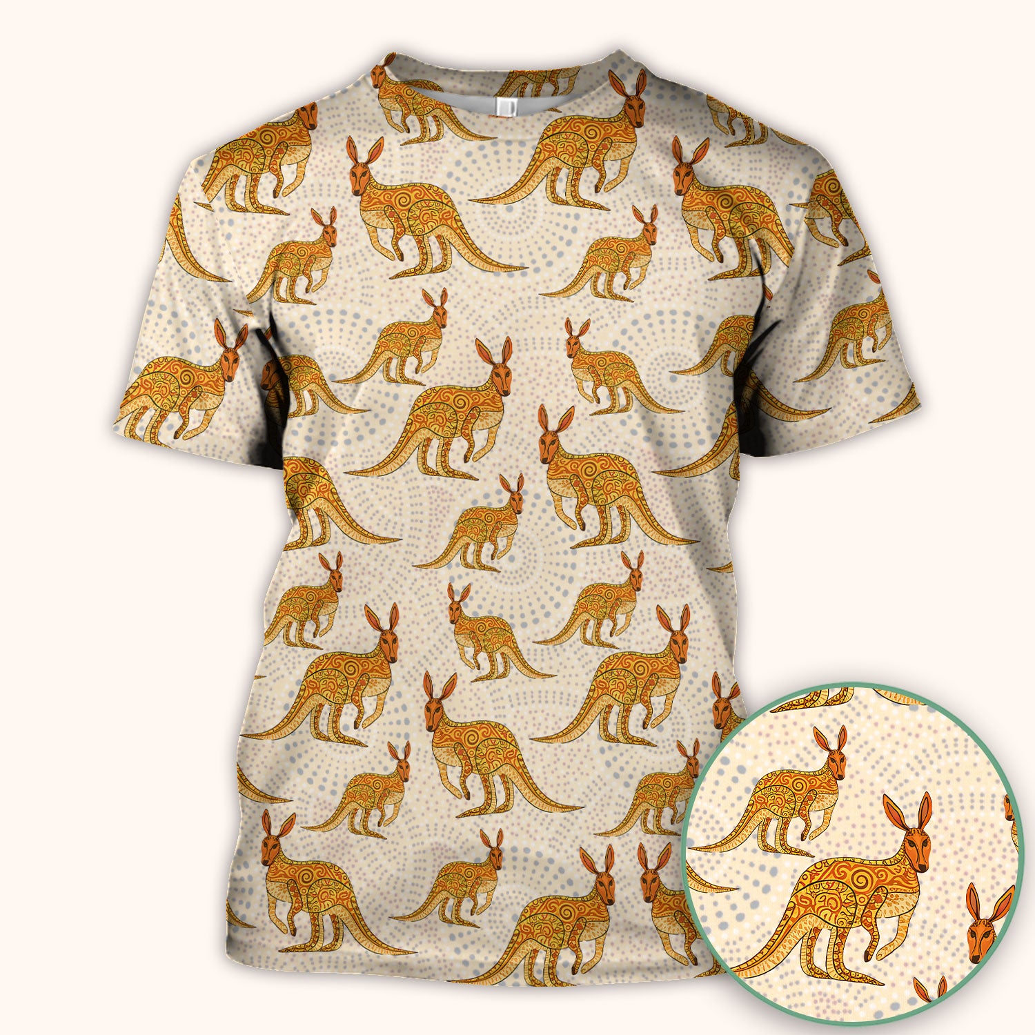 Australian Kangaroo Dot Art Inspired Medical Scrub Top - Women Uniform