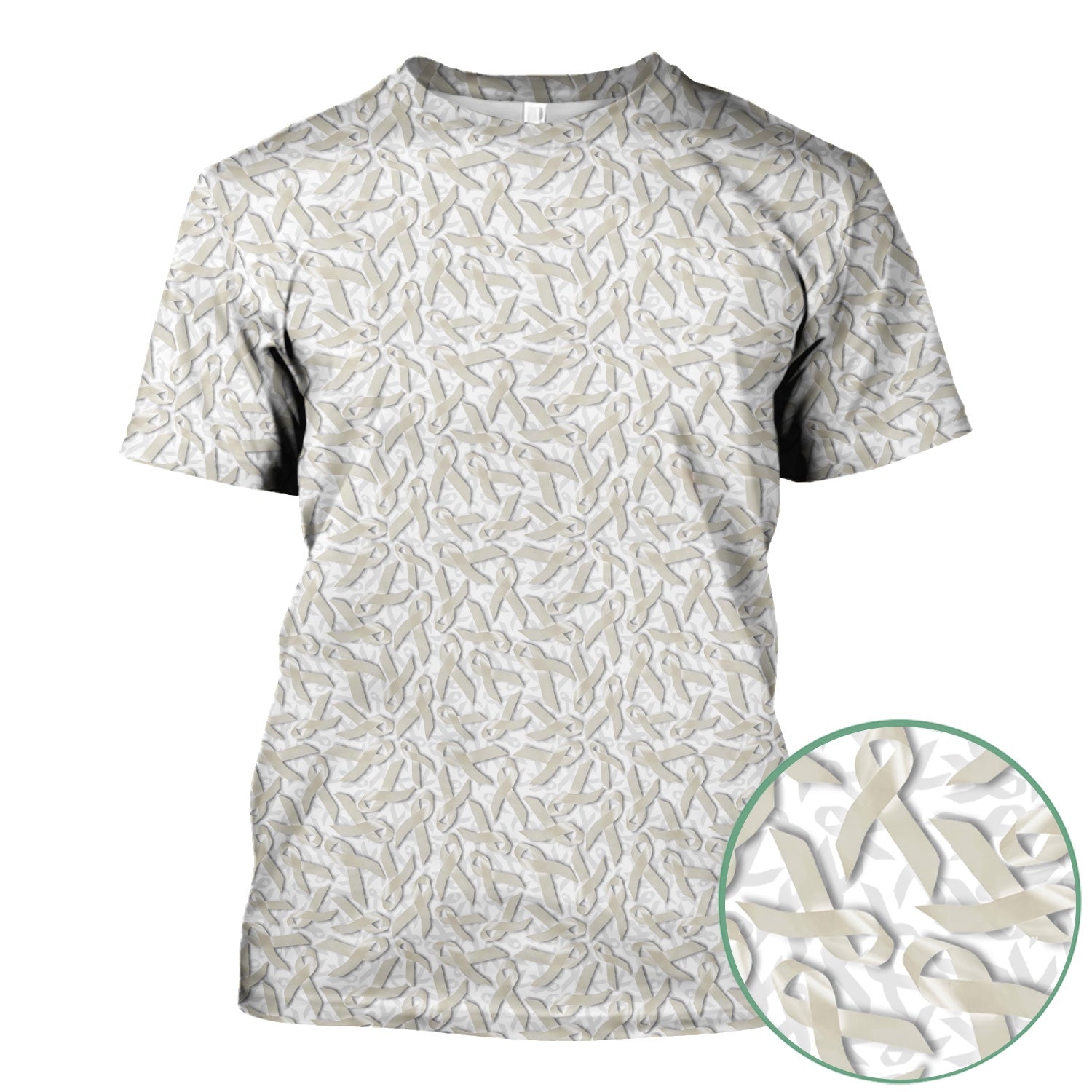 Cancer Awareness Scrub Top with White Ribbon - Lung Cancer Support Nurse Shirt - Inspirational Gift for Fighters Survivors & Families