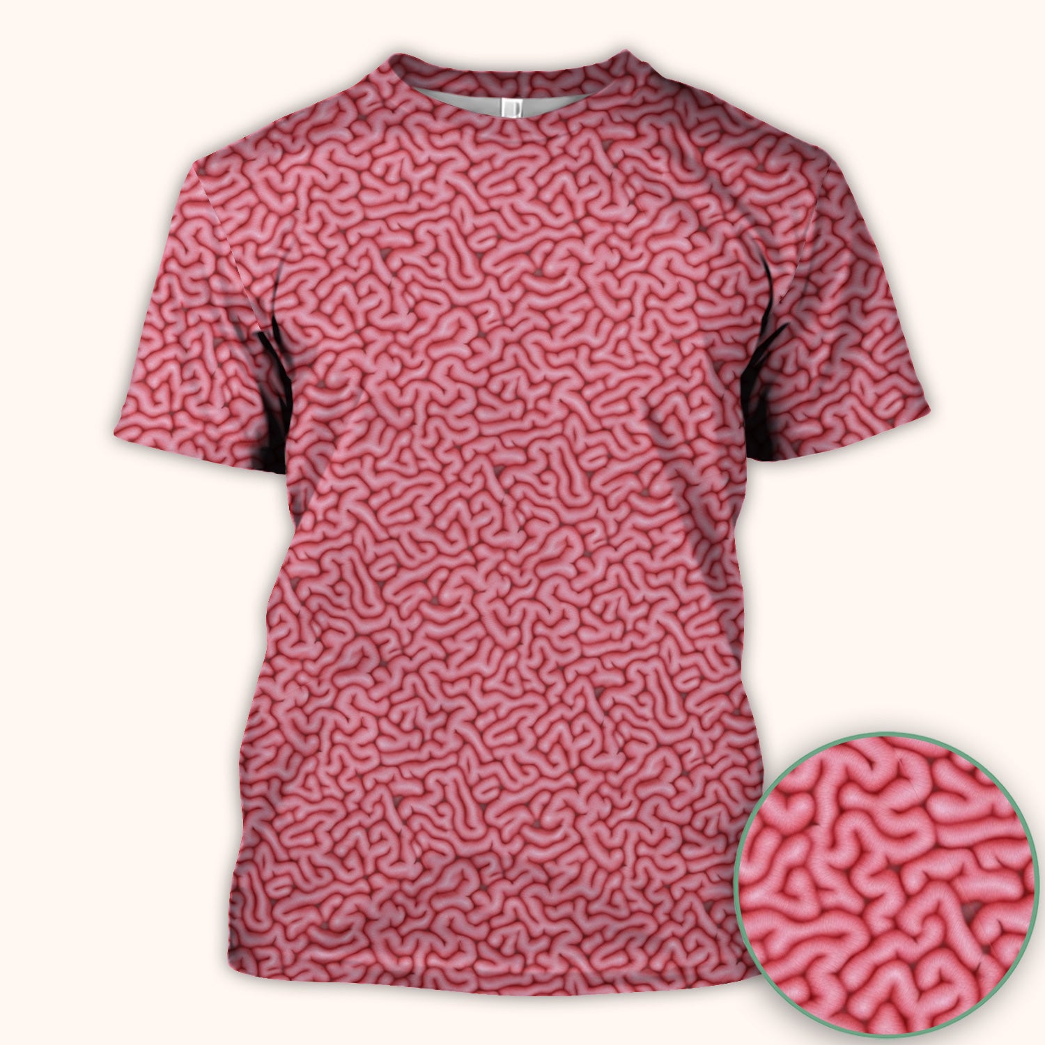 Pink Brain Anatomy Pattern Scrubs Top, Comfortable Scrubs for Nurses