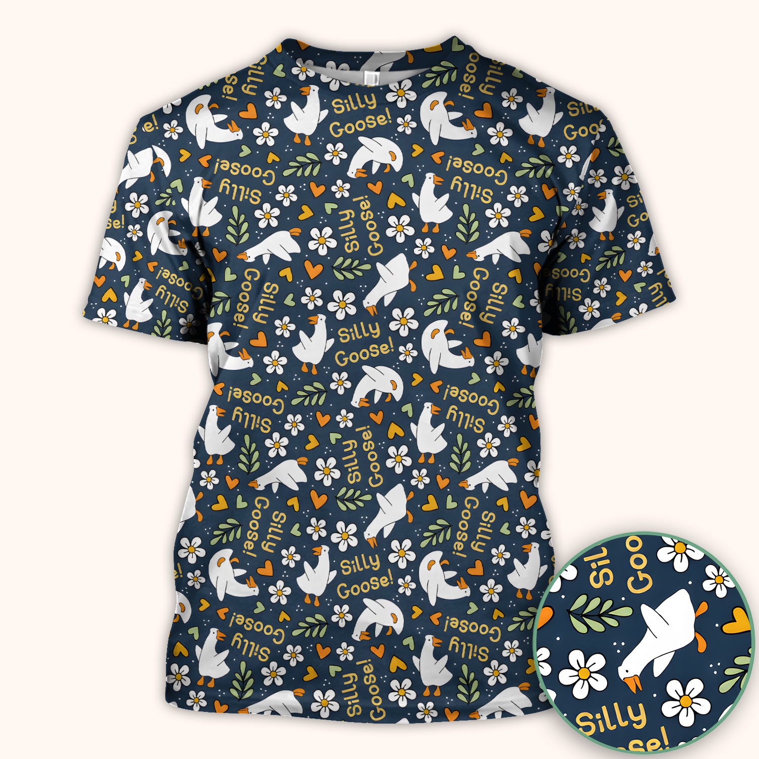 Silly Goose Floral Pattern Scrub Top, Comfortable Scrubs for Nurses