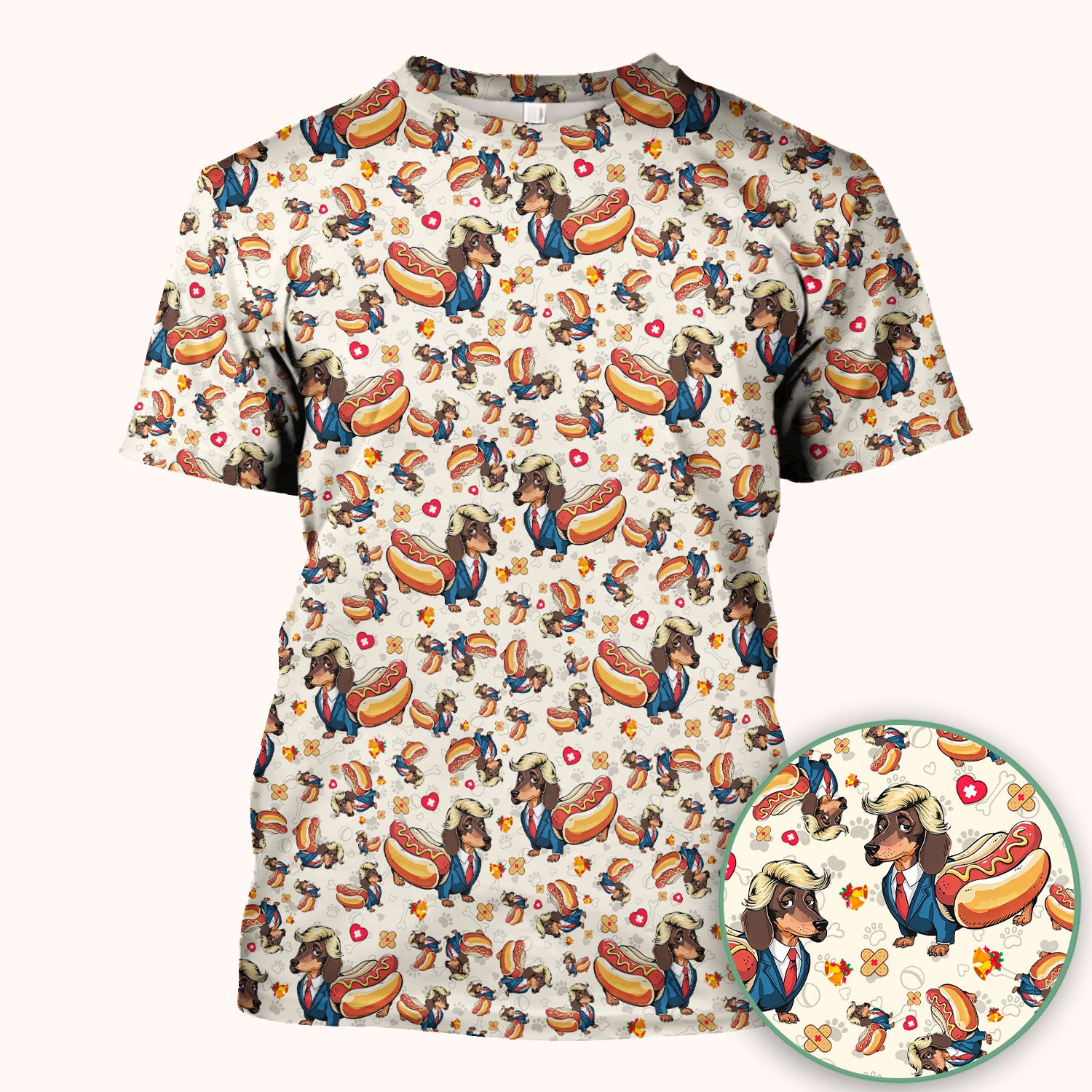 They're Eating The Dogs - Funny Dachshund Hot Dog Scrub Top - Hilarious Medical Uniform