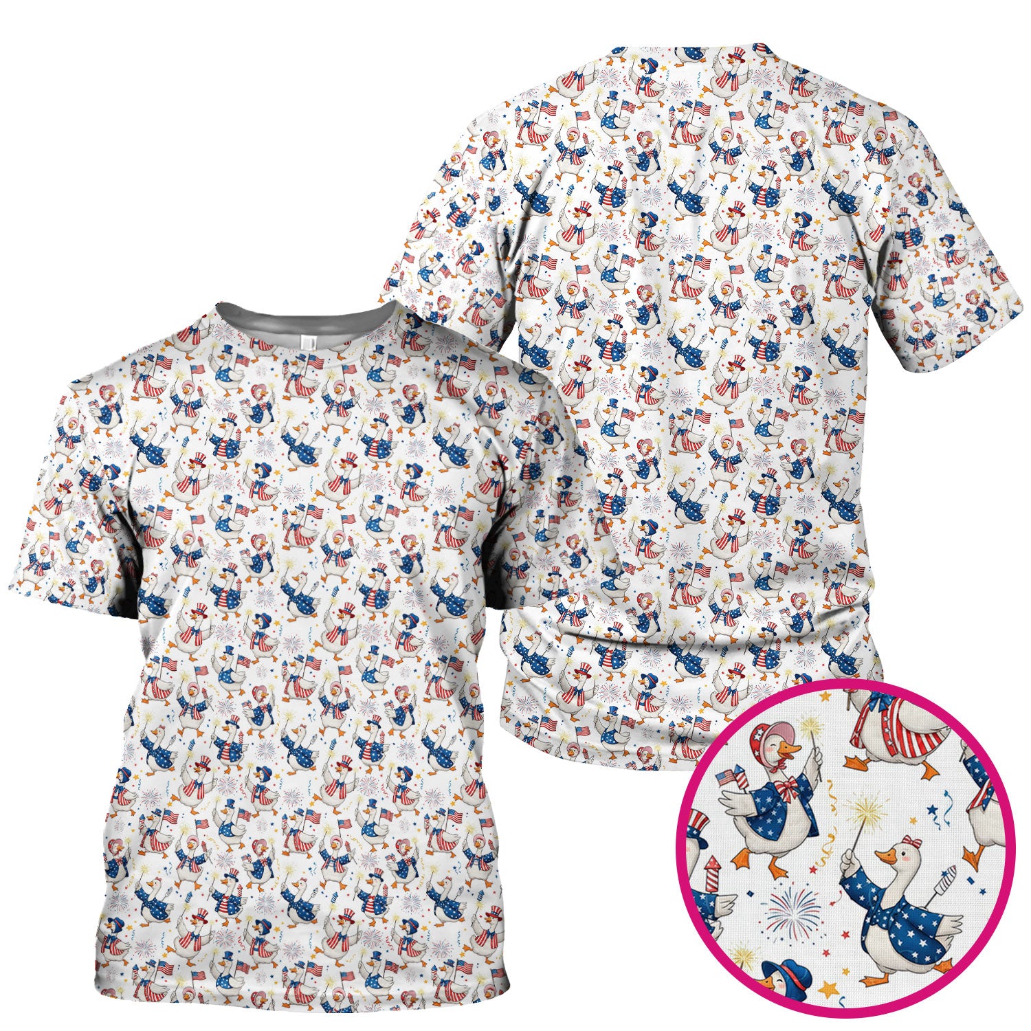 Goose America Medical Print Scrub Top, Breathable Fabrics Nursing Uniform