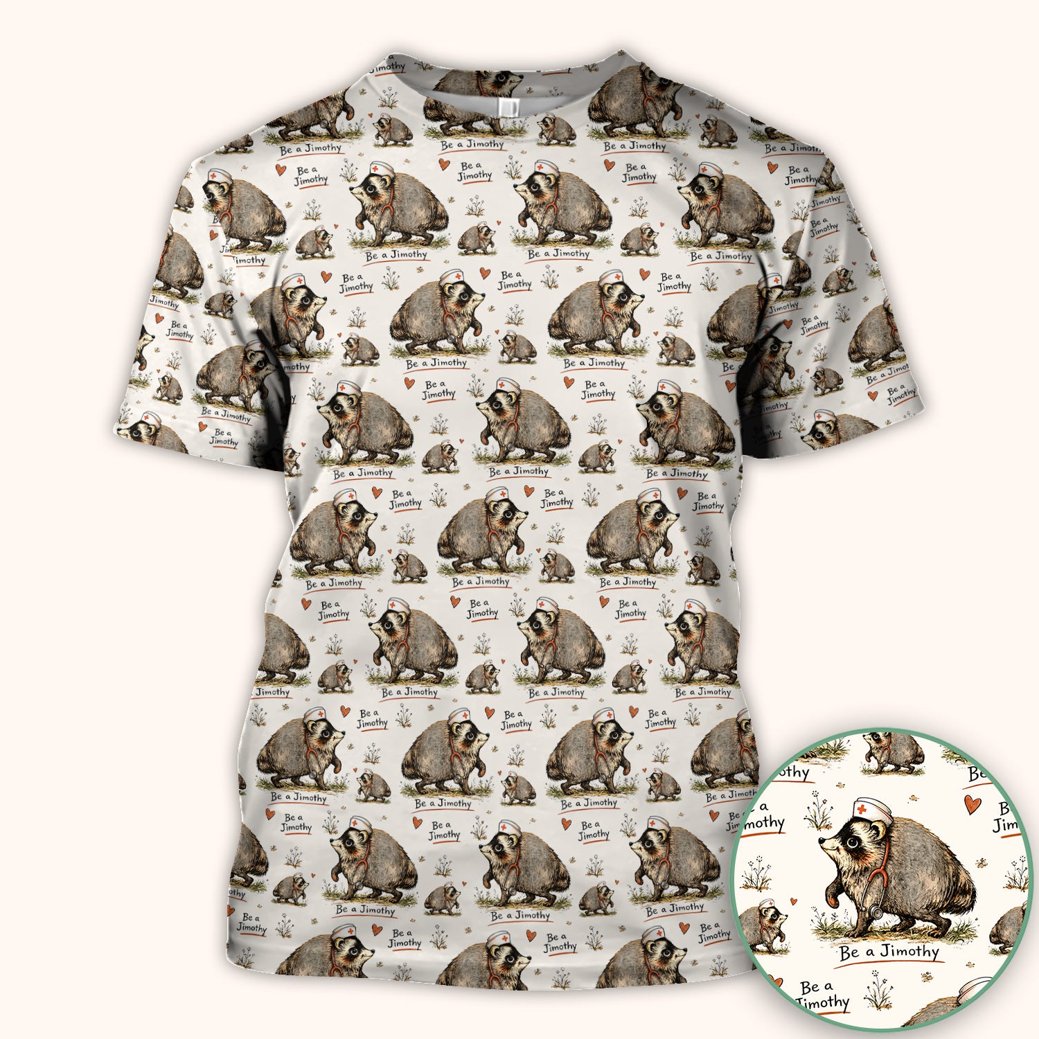 Funny Be A Jimothy Opossum Nurse Scrub Top, Comfortable Scrubs for Nurses