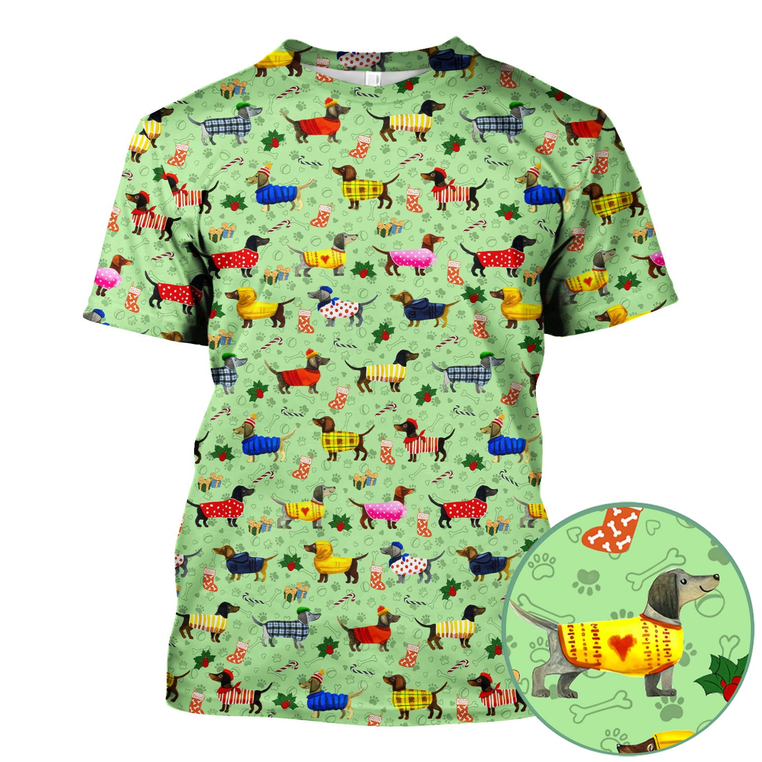 Dachshund Women Scrub Top - Funny Wiener Dog Paw Prints Nurse Uniform - Pet Lover Shirt for Nurses Doctors - Christmas Gift for Her