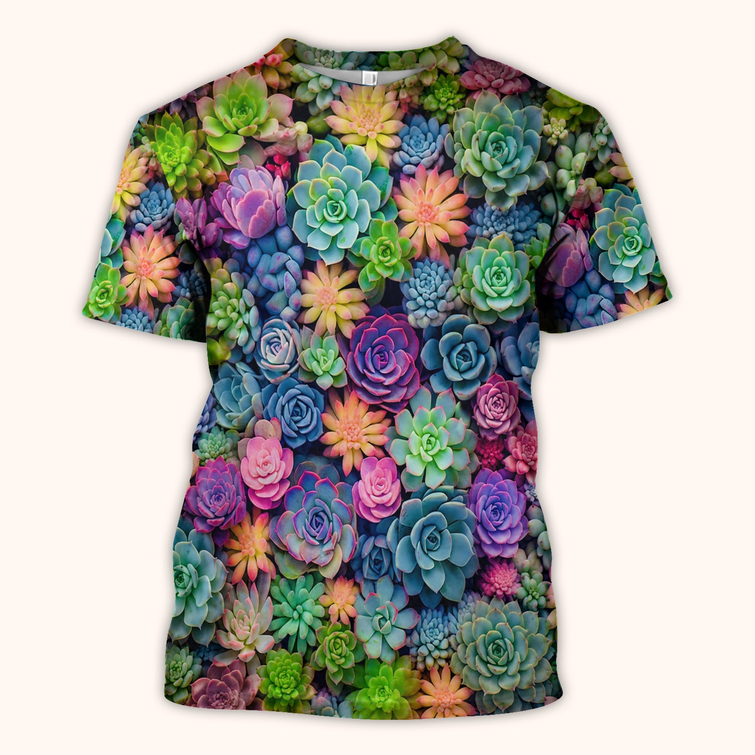 Cute Nurse Scrub Top Boho Succulent Flower Pattern Scrub Top, Comfortable Scrubs for Nurses