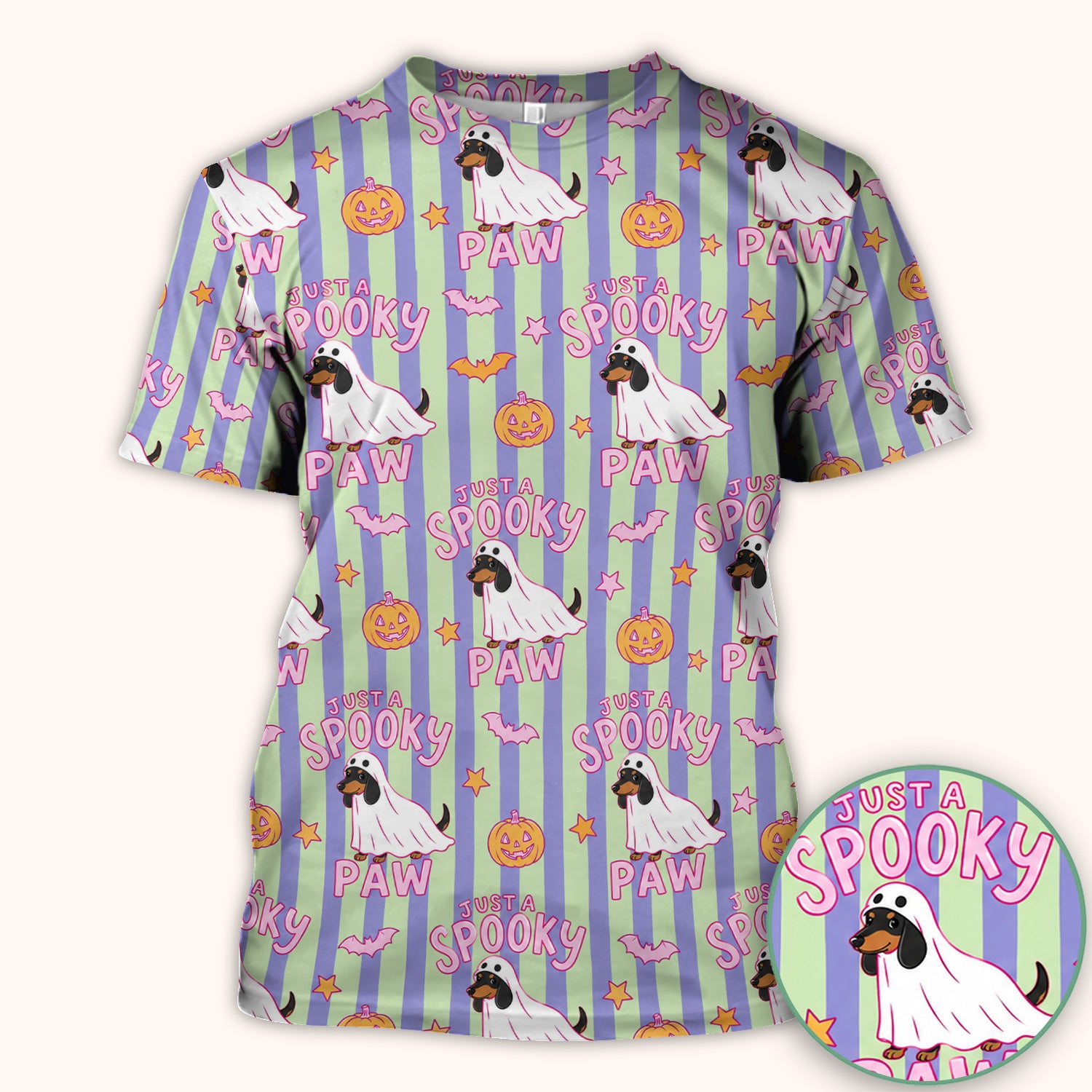 Just A Spooky Dachshund Paw Print Scrub Top, Comfortable Scrubs for Nurses