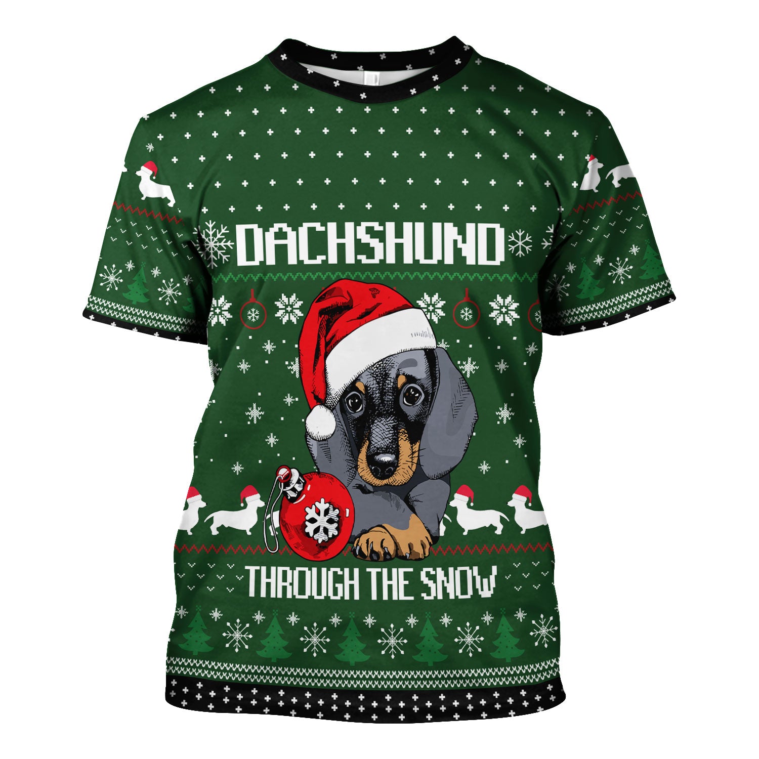 Dachshund Christmas Scrub Top - Funny Sausage Dog Nurse Shirt - Cute Holiday Scrubs for Women RN LPN CNA Gift