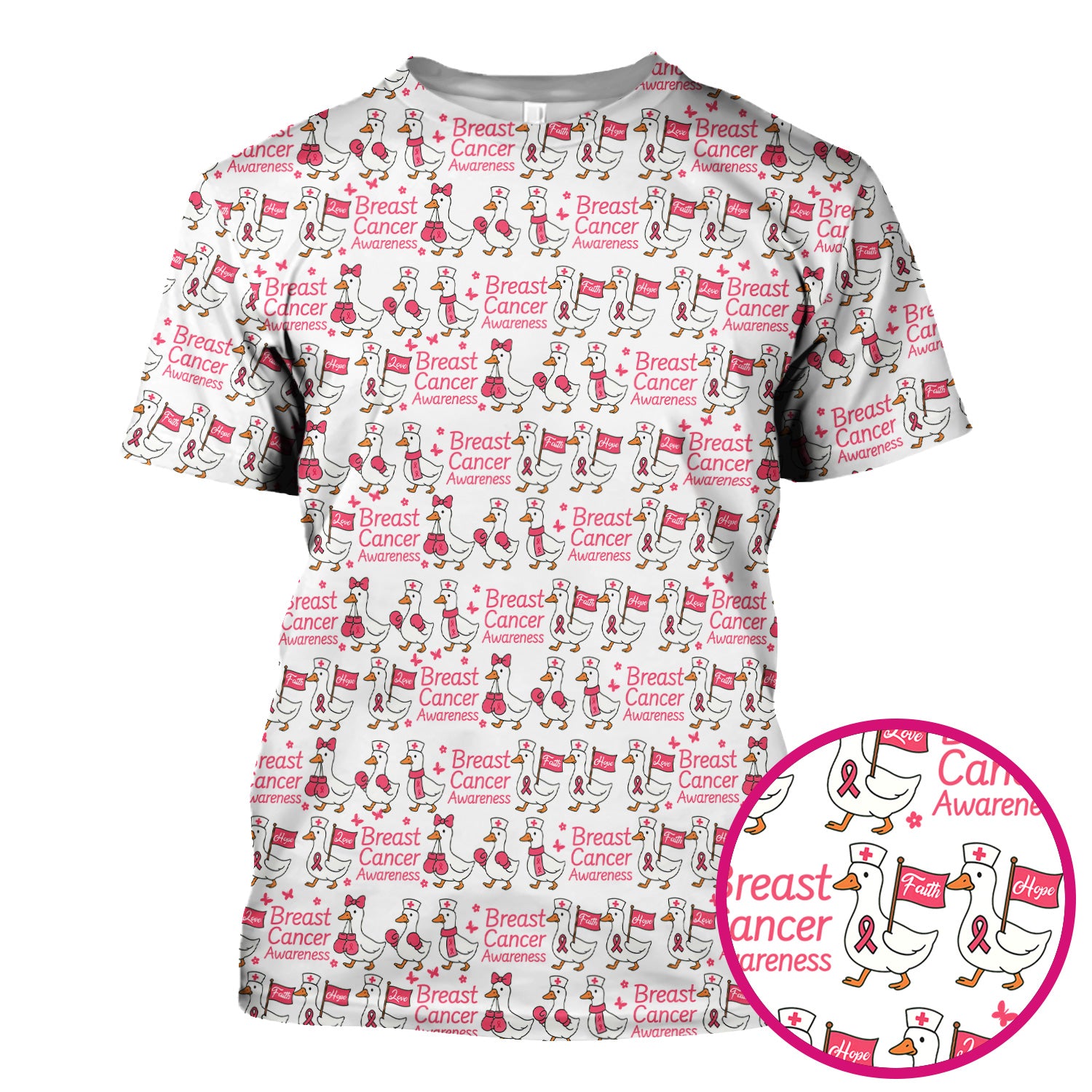 Breast Cancer Awareness Scrub Top - Cute Medical Uniform Scrub For Women - CNA RN LPN Gift