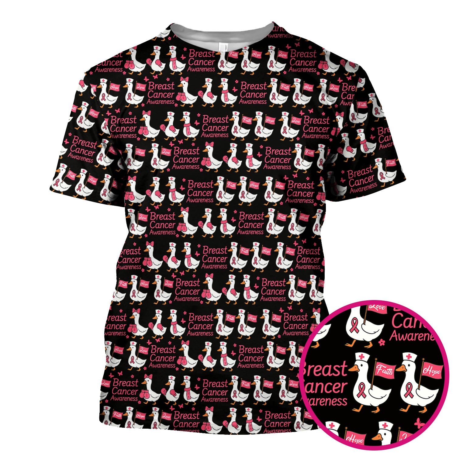 Breast Cancer Awareness Scrub Top - Cute Medical Uniform Scrub For Women - CNA RN LPN Gift