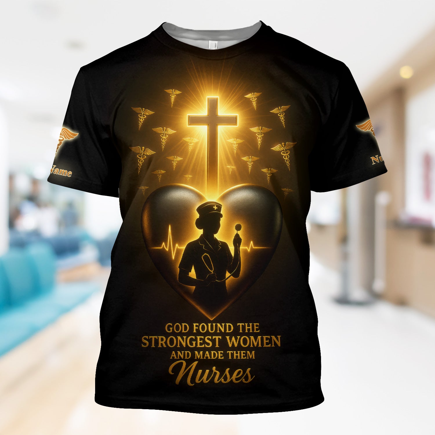 Personalized Christian Nurse T-Shirt - Strongest Women Made Nurses Faith Quote - Gift for Women RN LPN & Healthcare Workers
