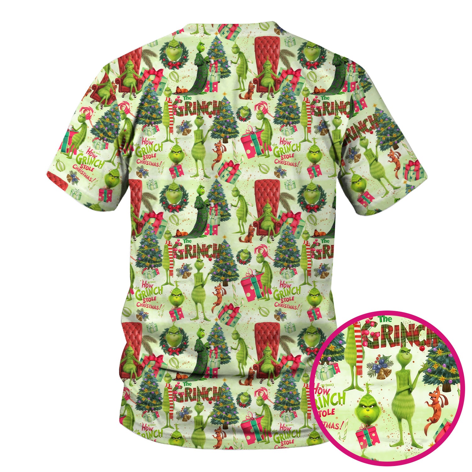 Funny Christmas Nurse Scrubs for Women - Merry Grinchmas Top - Cute Medical Uniform for RN CNA LPN LVN EN