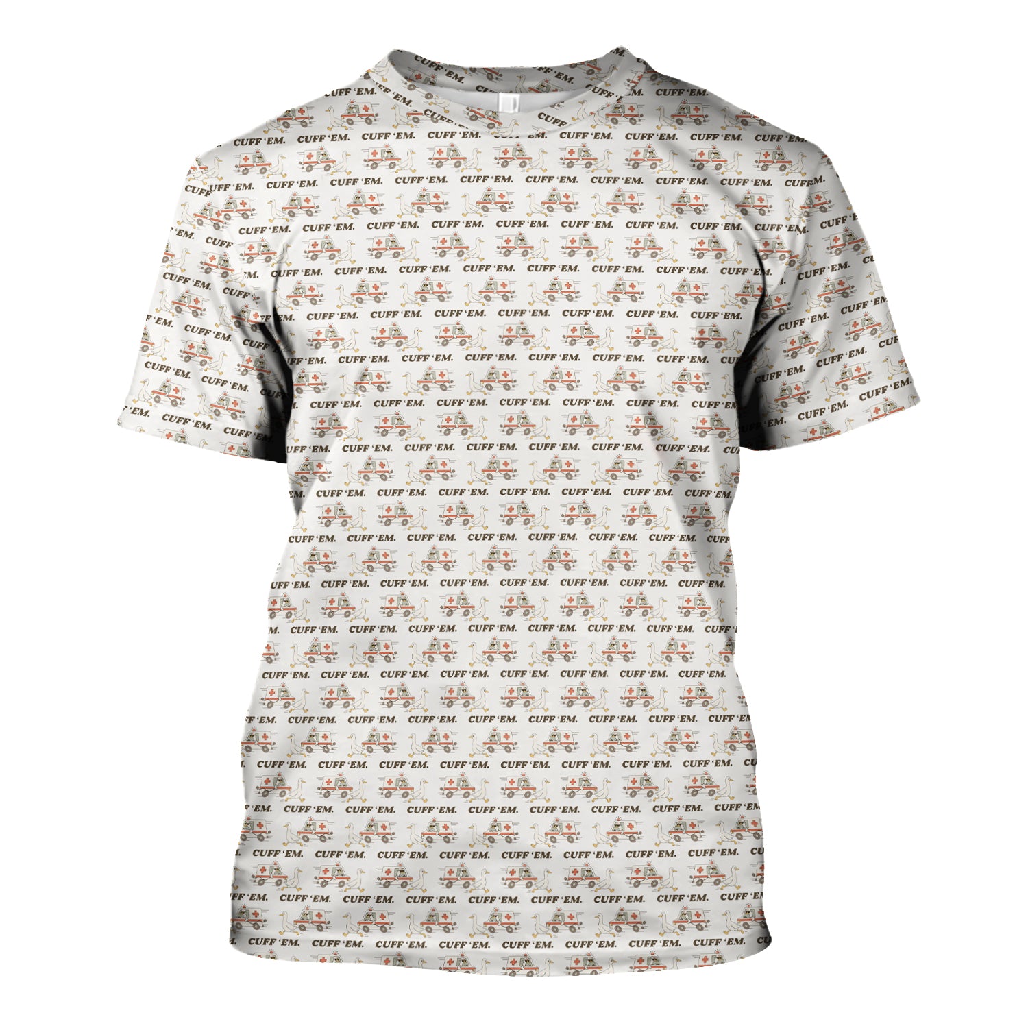 Funny ER Nurse Shirt - Cute Goose & Ambulance Pattern Graphic Design - Gift for Women RN LPN & Medical Students