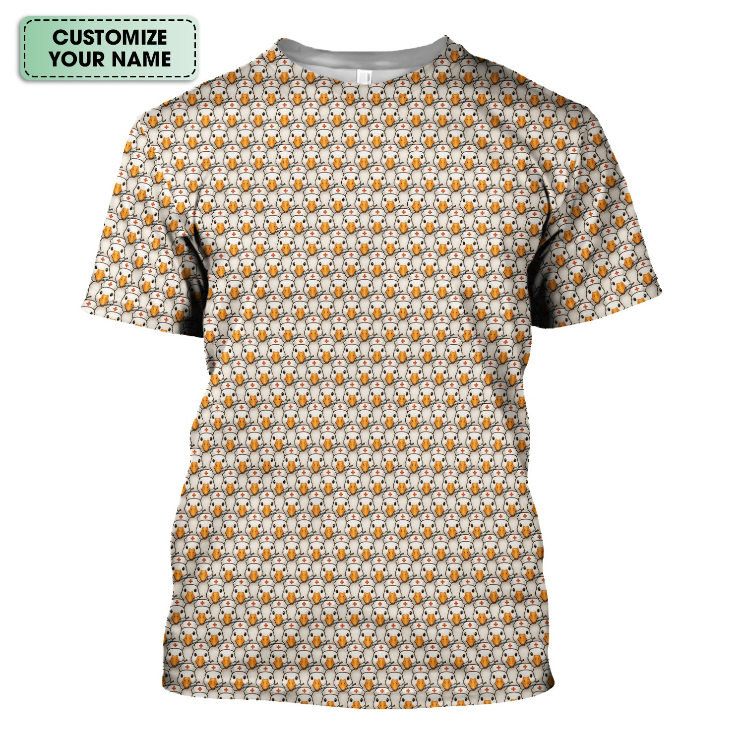 Funny Nurse Shirt With Duck Pattern - Cartoon Animal Nursing Design  - Gift for Healthcare Workers RN LPN