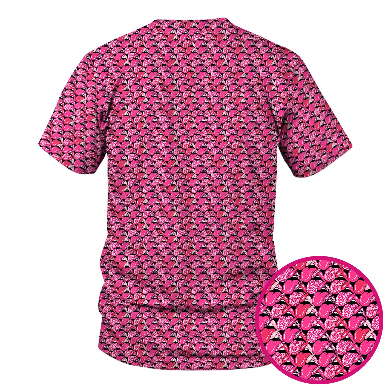 Pink Ribbon Nurse Scrub Top - Breast Cancer Awareness Medical Uniform - RN CNA LPN Gift